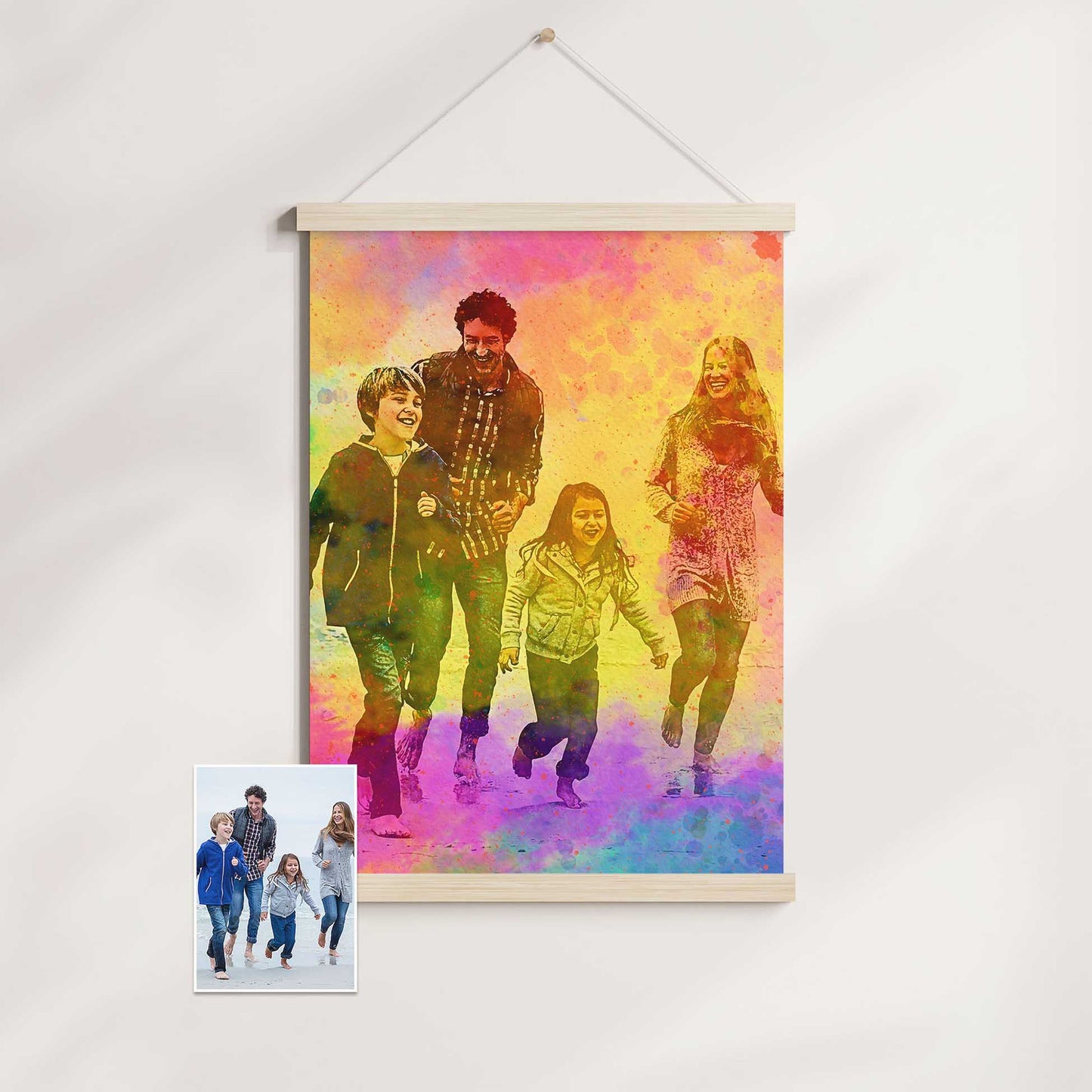 Transform your cherished memories into works of art with our Personalised Color Splash Poster Hanger. The vivid and vibrant paint splash effect brings a burst of color and happiness to any space. Crafted with gallery-quality paper