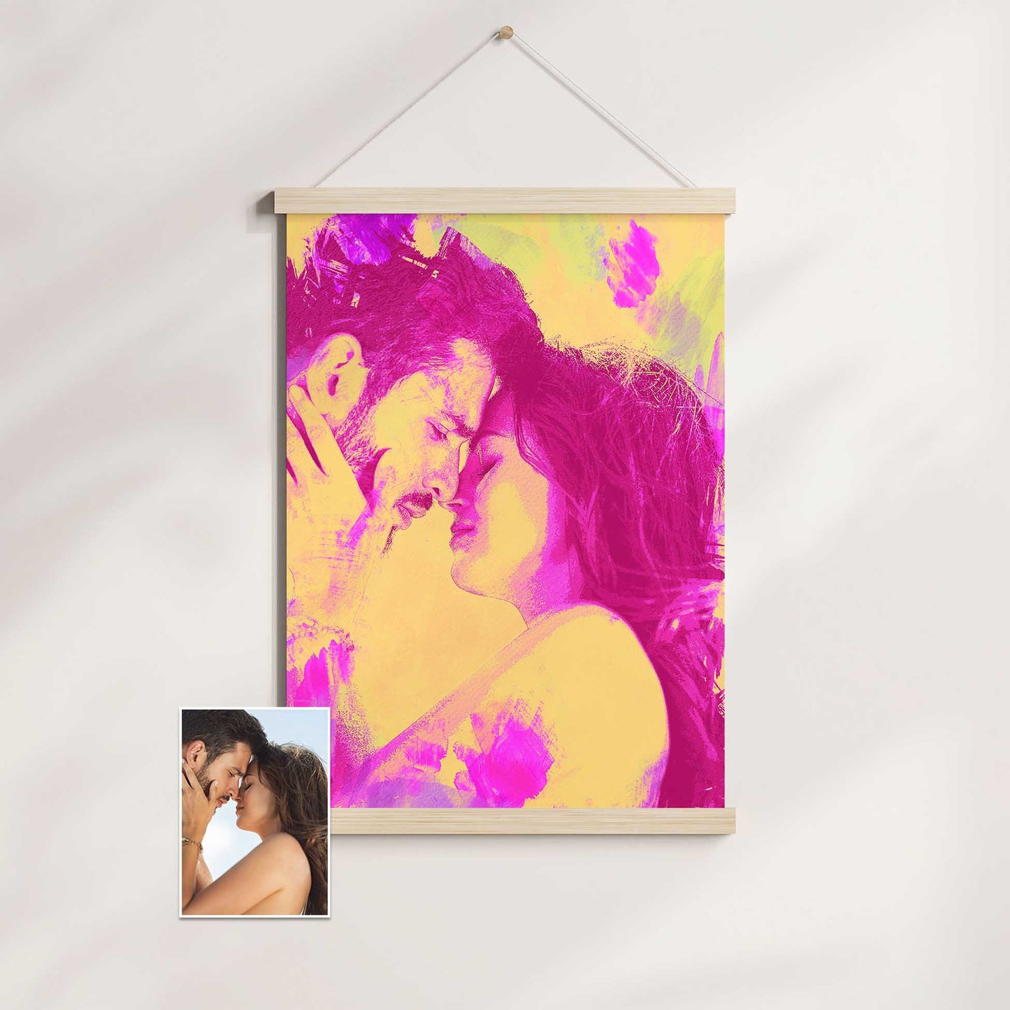 Introducing our Personalised Pink & Yellow Watercolor Poster Hanger, a trendy and elegant choice for adding a touch of vibrancy to your home decor. With its classic watercolor effect, this poster hanger brings a realistic and textured feel 