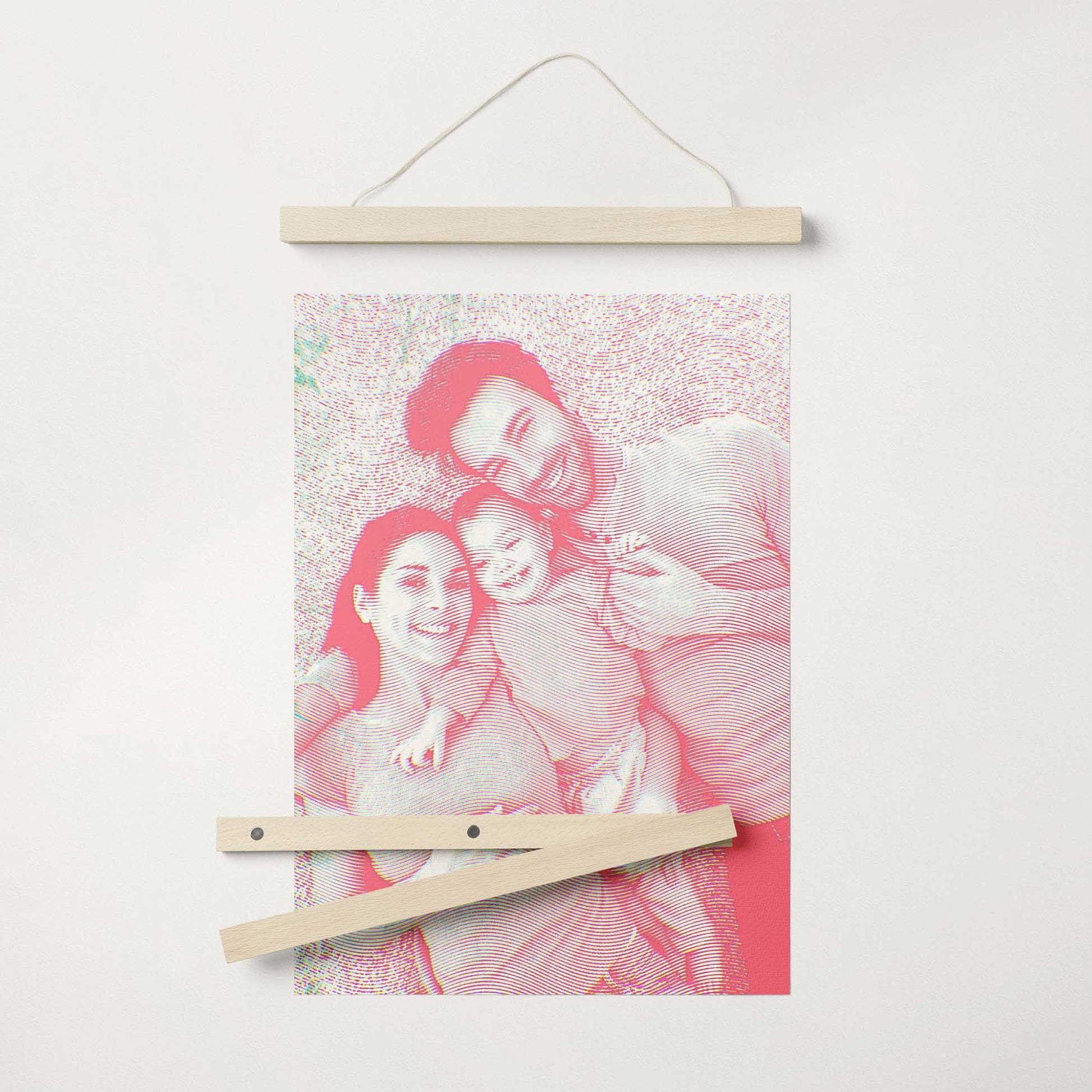 Share Joy and Laughter: Our Personalised Pink Engraving Poster Hanger makes a wonderful gift for family and friends. The vibrant colors and joyful design will bring smiles and laughter to their faces