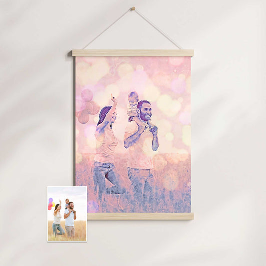 The Personalised Special Purple FX Poster Hanger turns your cherished photos into captivating works of art. With a special effect filter in mesmerizing purple hues, this vibrant and colorful print exudes creativity, happiness, and inspiration