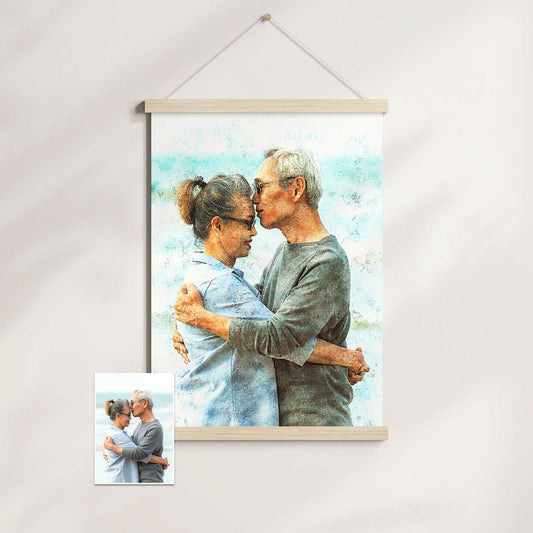 The Personalised Grunge FX Poster Hanger brings a touch of nostalgia to your space. Print your favorite photo with a retro grunge effect and halftone filter for an old-school vibe. It's the perfect cool and happy addition to any home or office