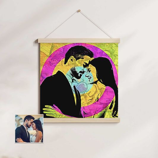 The Personalised Graffiti Street Art Poster Hanger combines the energy of street art with the personal touch of your own photo. Print your cherished image with a graffiti style and street art filter, creating a cool and vibrant print