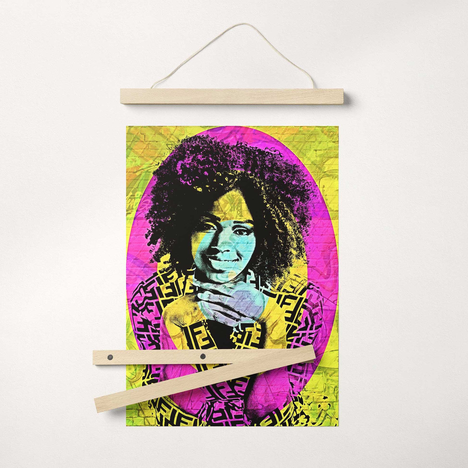 Add a touch of urban charm to your space with the Personalised Graffiti Street Art Poster Hanger. Its cool graffiti style and street art filter create a vibrant and dynamic wall art decor that stands out. Made with high-quality materials