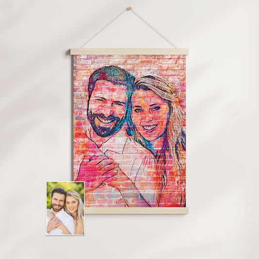 Transform your favorite memories into urban masterpieces with our Personalised Brick Graffiti Street Art Poster Hanger. Printed from your photo, it captures the authentic graffiti street art style with its realistic brick wall texture