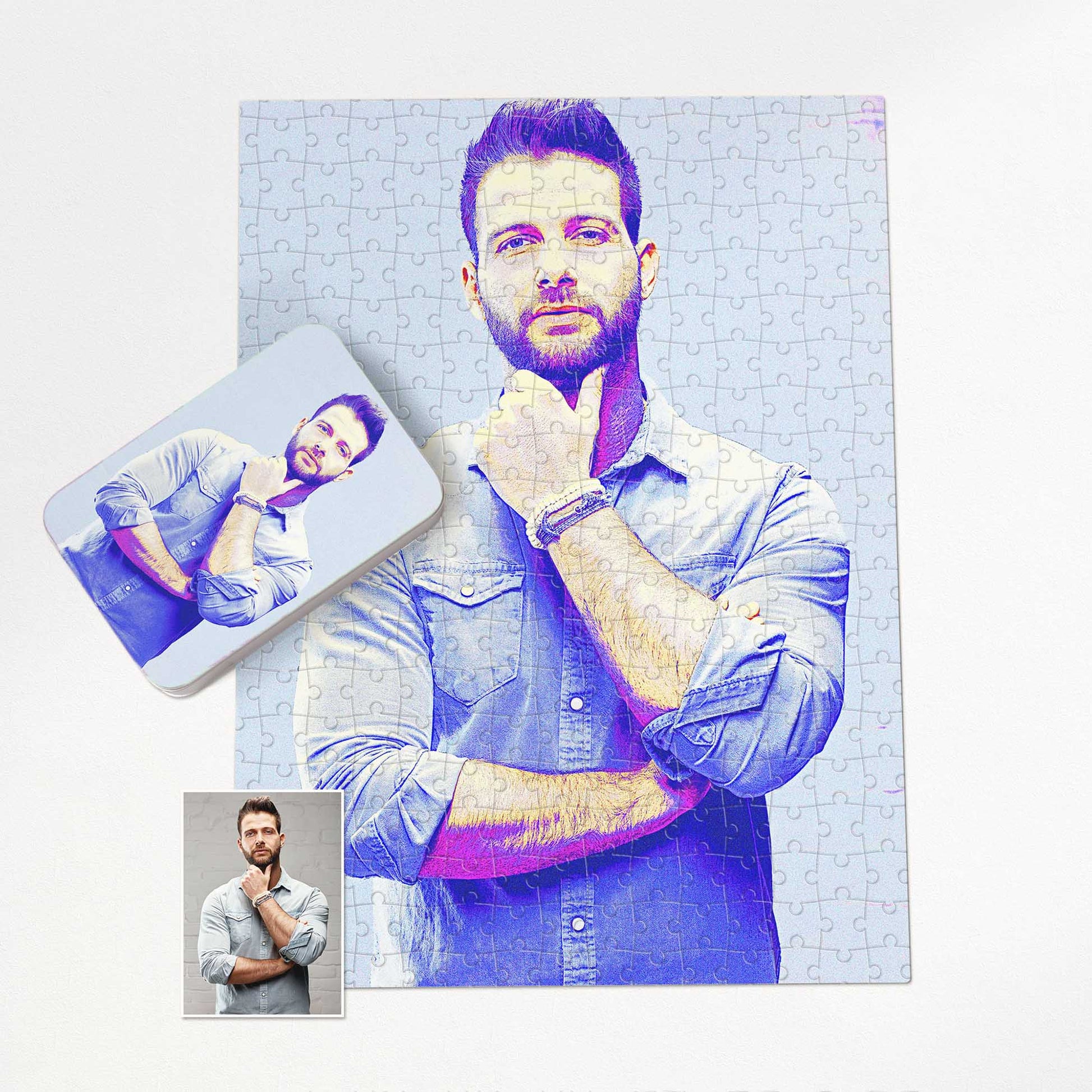 Turn your memories into art with our Blue & Purple Jigsaw Puzzle. The cool and inspirational filter effects will make it a perfect gift for any occasion