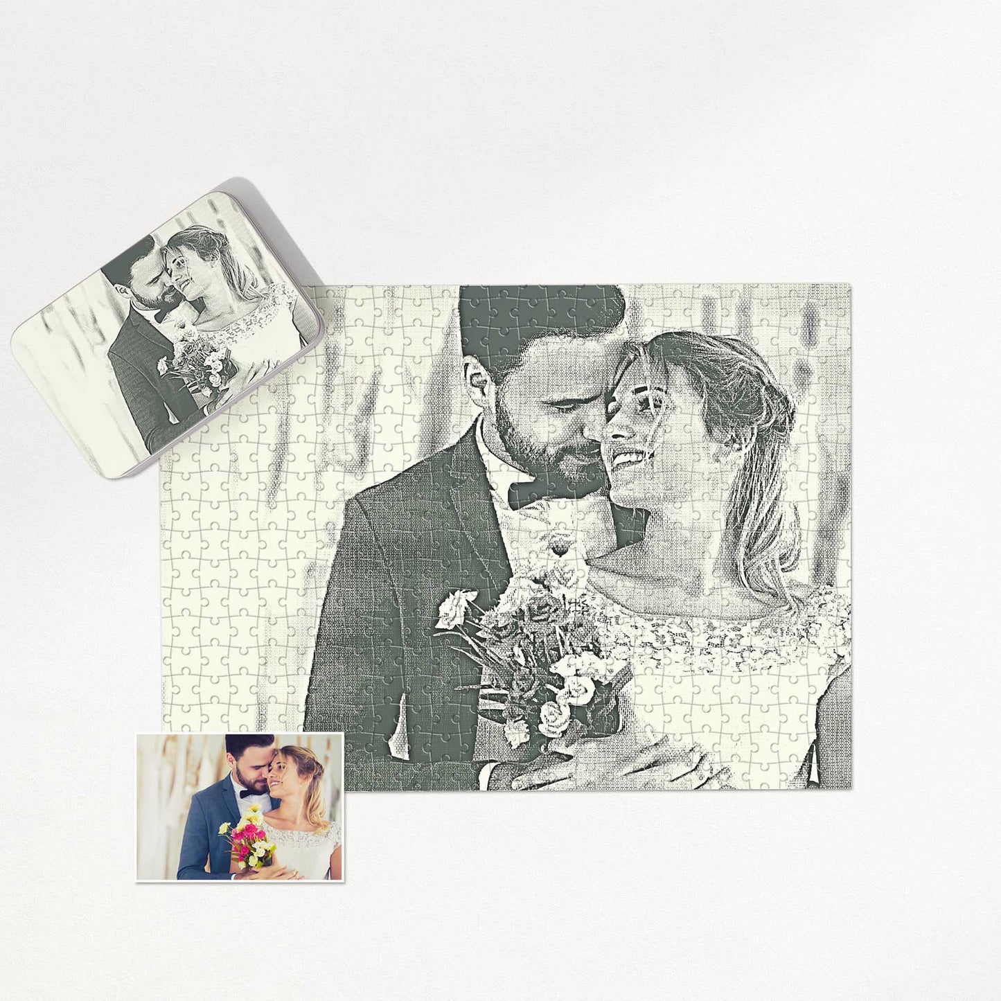 Turn your cherished memories into art with our Money Engraved Jigsaw Puzzle. A unique and original designer gift, boasting a sharp, clean, and minimalist look. Celebrate love and life
