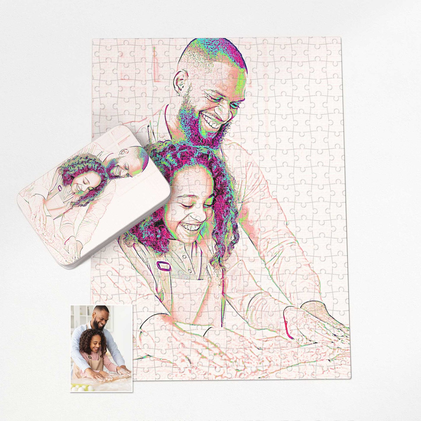 Elevate your gifting game with a Personalised Pencil Drawing Jigsaw Puzzle. Combining classic charm with modern vibes, it's the ultimate gift for family and friends who appreciate the traditional yet cool and vibrant