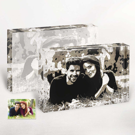 Personalised Black and White Street Art Acrylic Block Photo: Embrace the minimalist aesthetic with our cool and chic acrylic block photos. These unique pieces of street art make the perfect novelty gift 