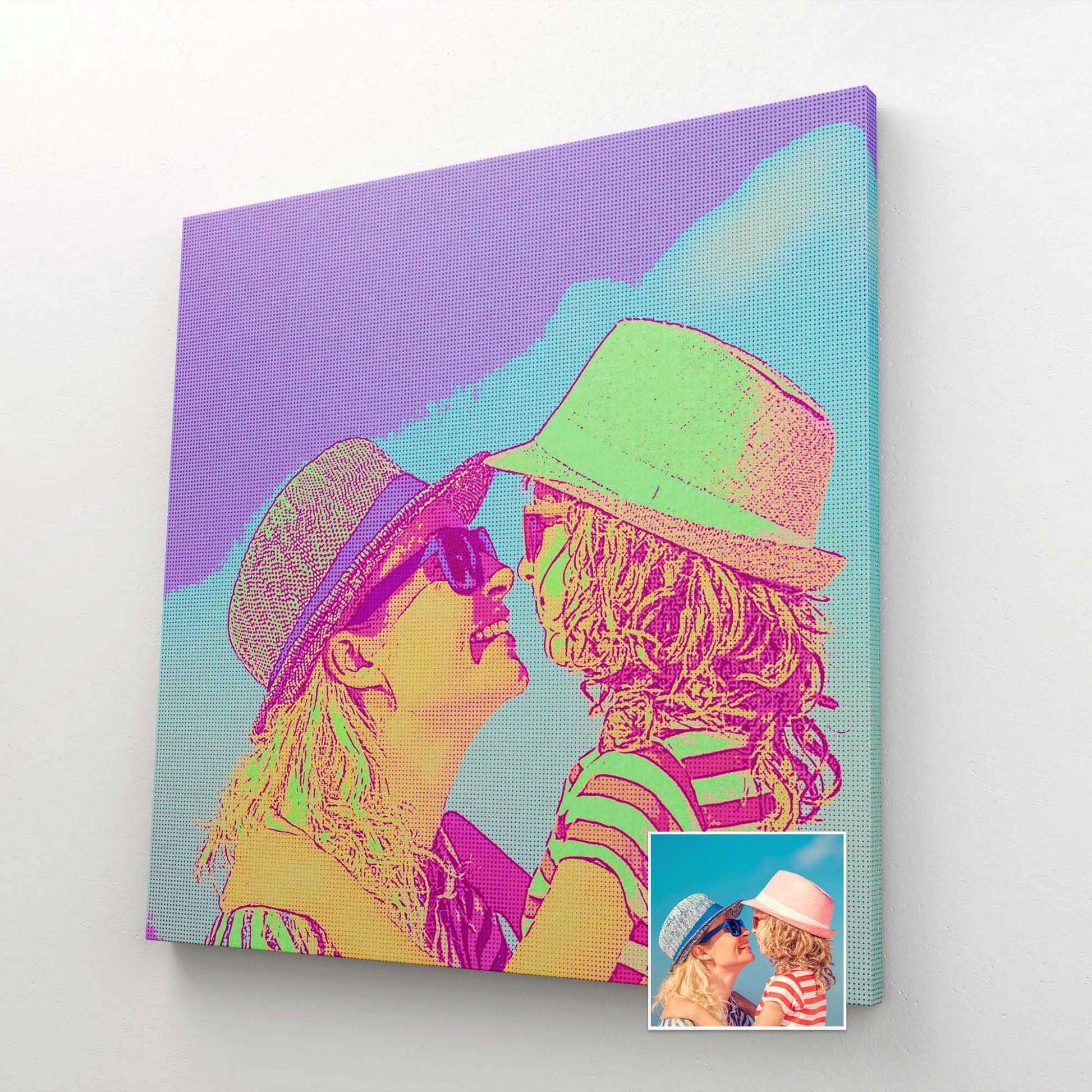 Personalised Pink & Green Pop Art Canvas: Embrace the vibrant and unique charm of this cool and fresh masterpiece