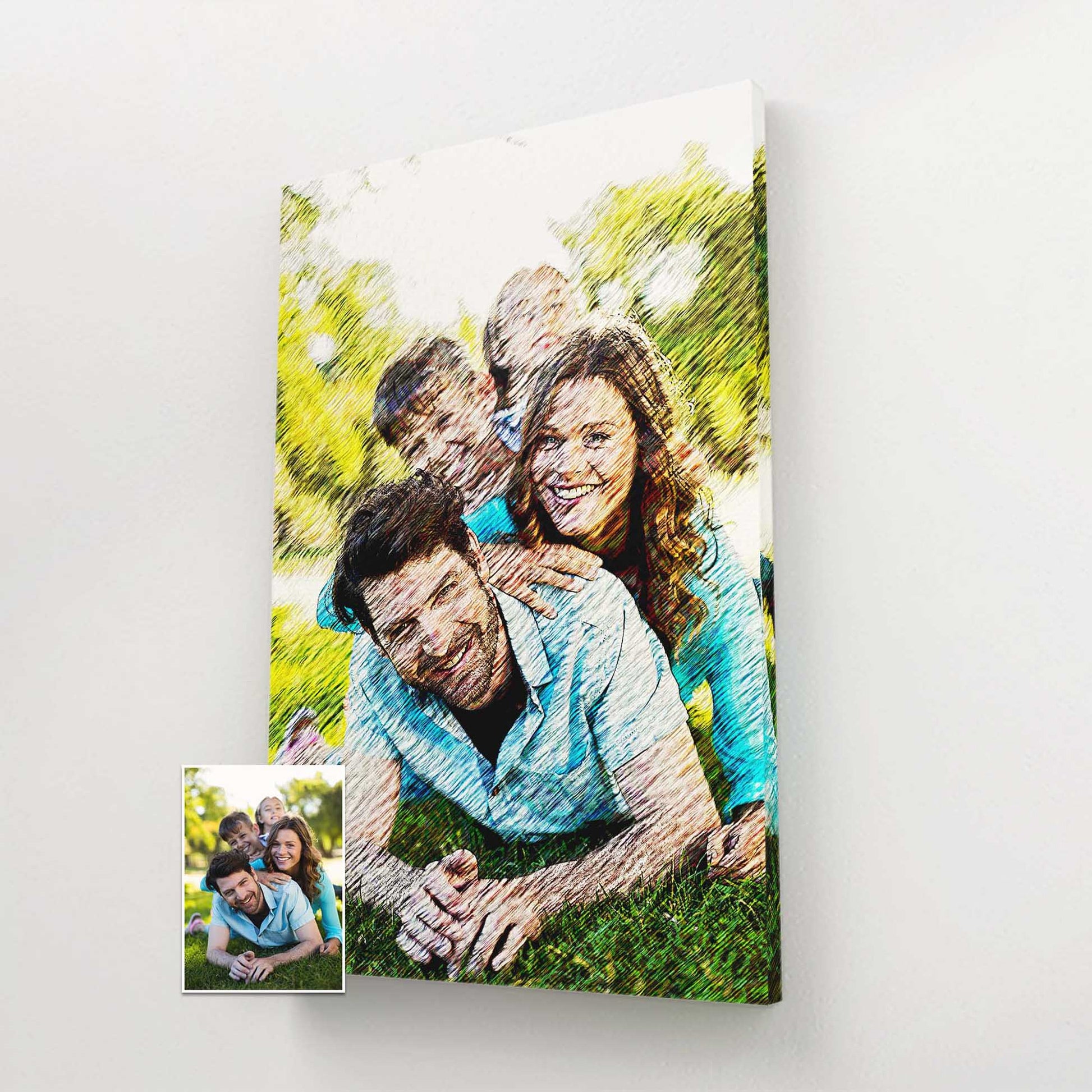 Dive into the world of artsy illustration with a personalized canvas, created from your photo with sharp precision and vibrant hues. This unique masterpiece embodies the natural beauty of fine art, adding a touch of creativity to your home 