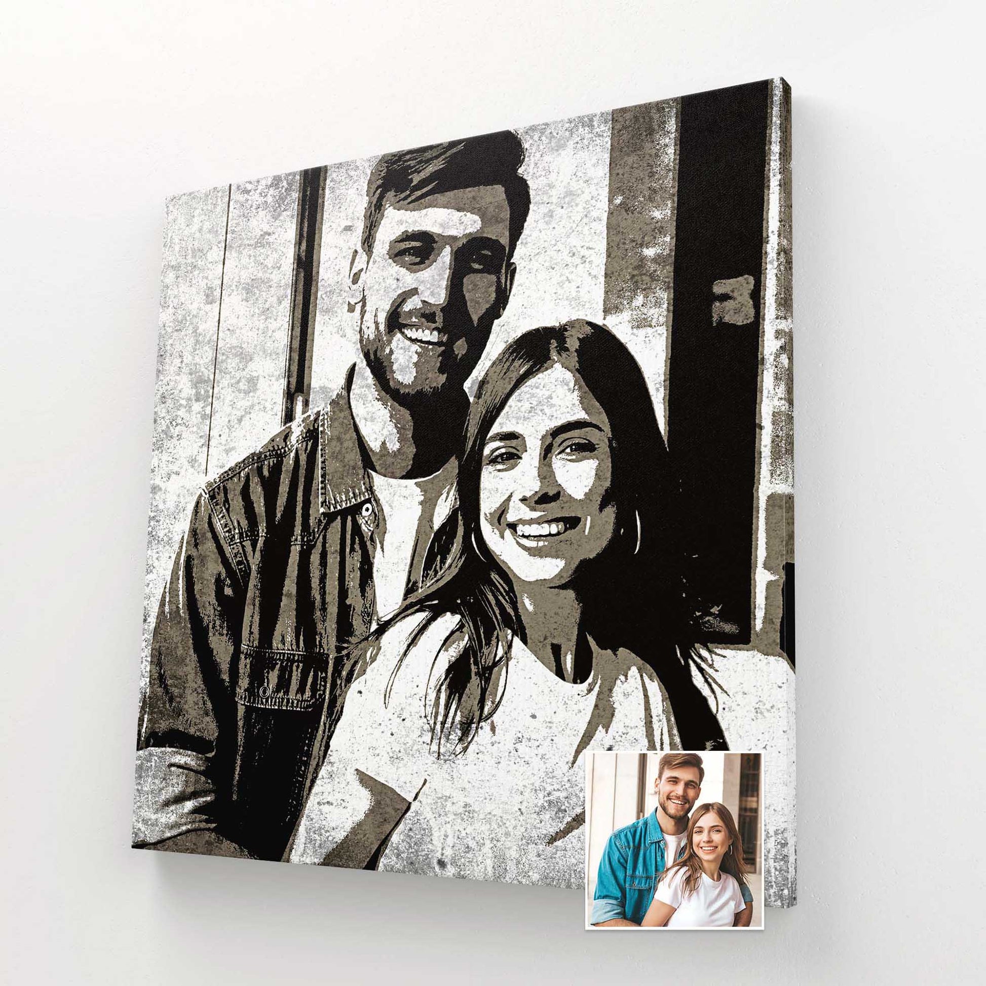 Capture the essence of urban culture with our Personalised Black & White Urban Street Art Canvas. Each piece is meticulously crafted, transforming your photo into a minimalist work of art