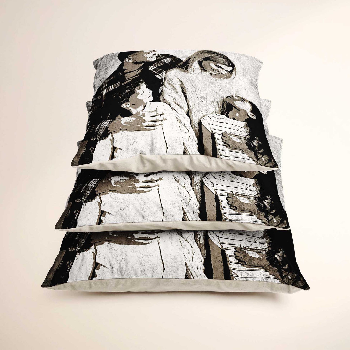 Transform your living space with the Personalised Black & White Street Art Cushion. Made from soft velvet, this cushion features a mesmerizing graffiti print that brings the energy of urban art into your home, elegant and clean design