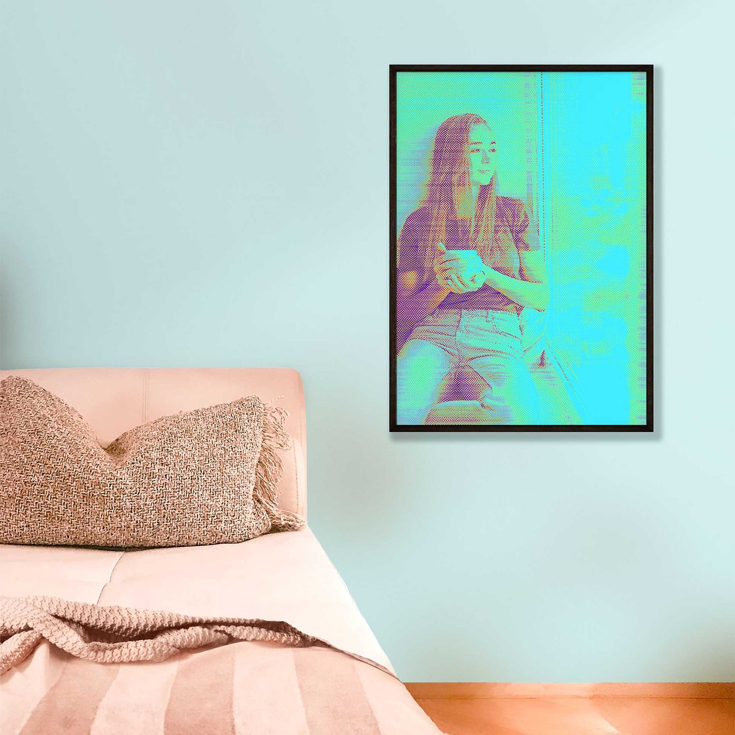 Elevate your home decor with our Personalised Blue Engraved Framed Print. The fresh and cool hues of this artwork evoke the tranquility of a sea breeze, creating a serene ambiance. Crafted from your photo, it showcases your unique style