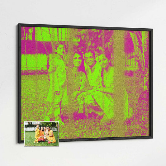 Step into a world of neon green wonder with our Personalised Neon Green Framed Print. The disco-bright and fun-loving hues instantly uplift your space, creating a party atmosphere. Crafted from your photo, this print is unique decor