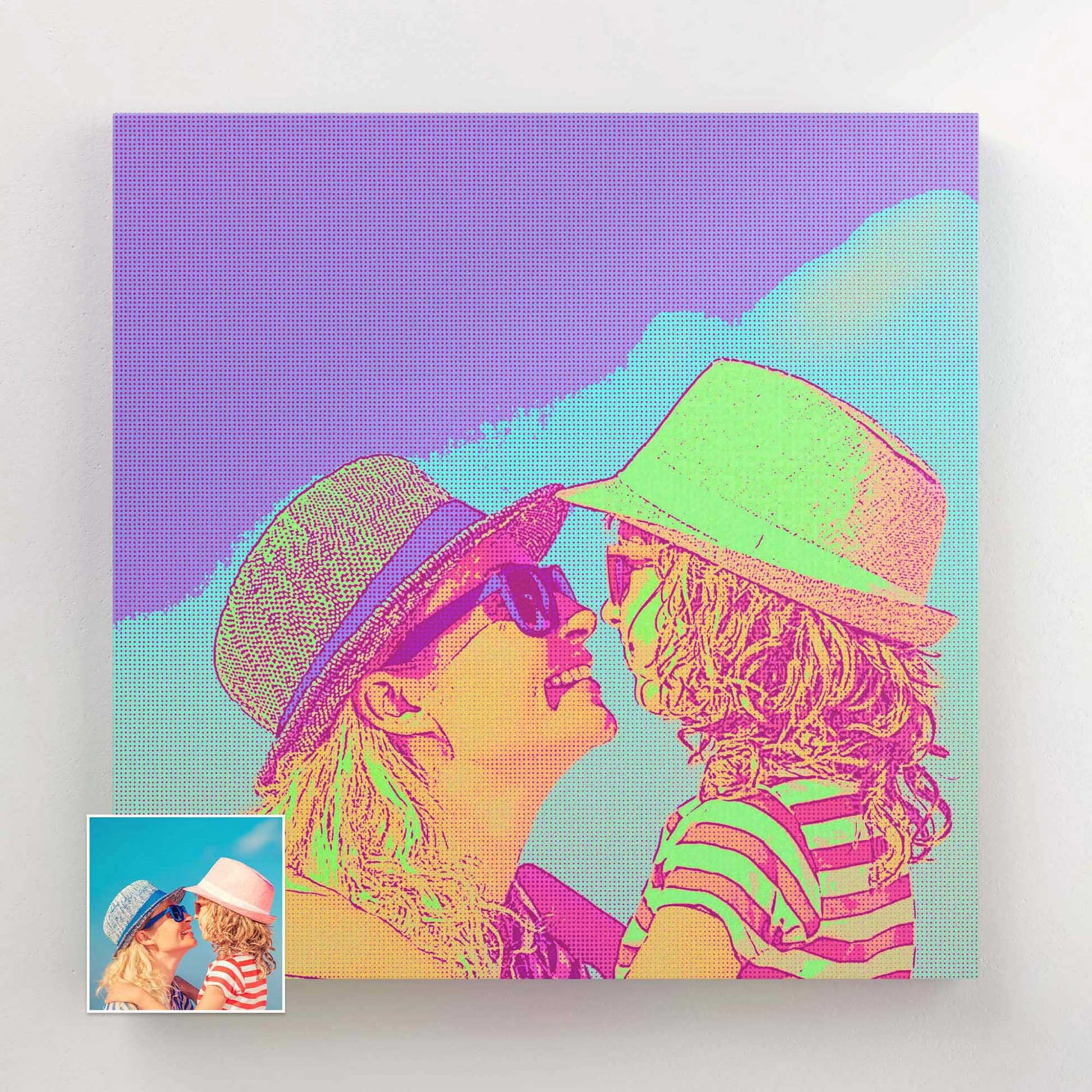 Infuse your decor with the lively spirit of Personalised Pink & Green Pop Art Canvas