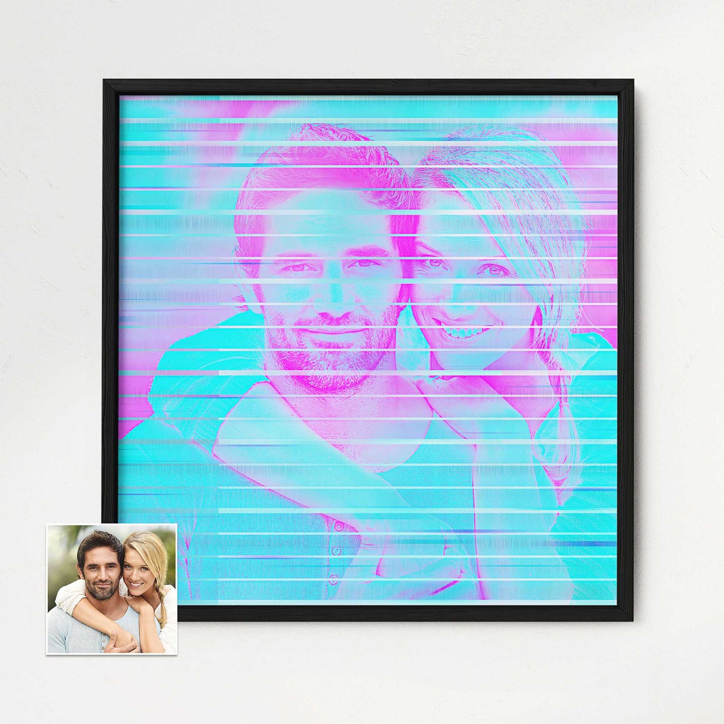 Experience the beauty of our Personalised Purple & Blue Framed Print. The vibrant colors and captivating image create a gallery-quality artwork that is both unique and stunning. With its wooden frame and chic design