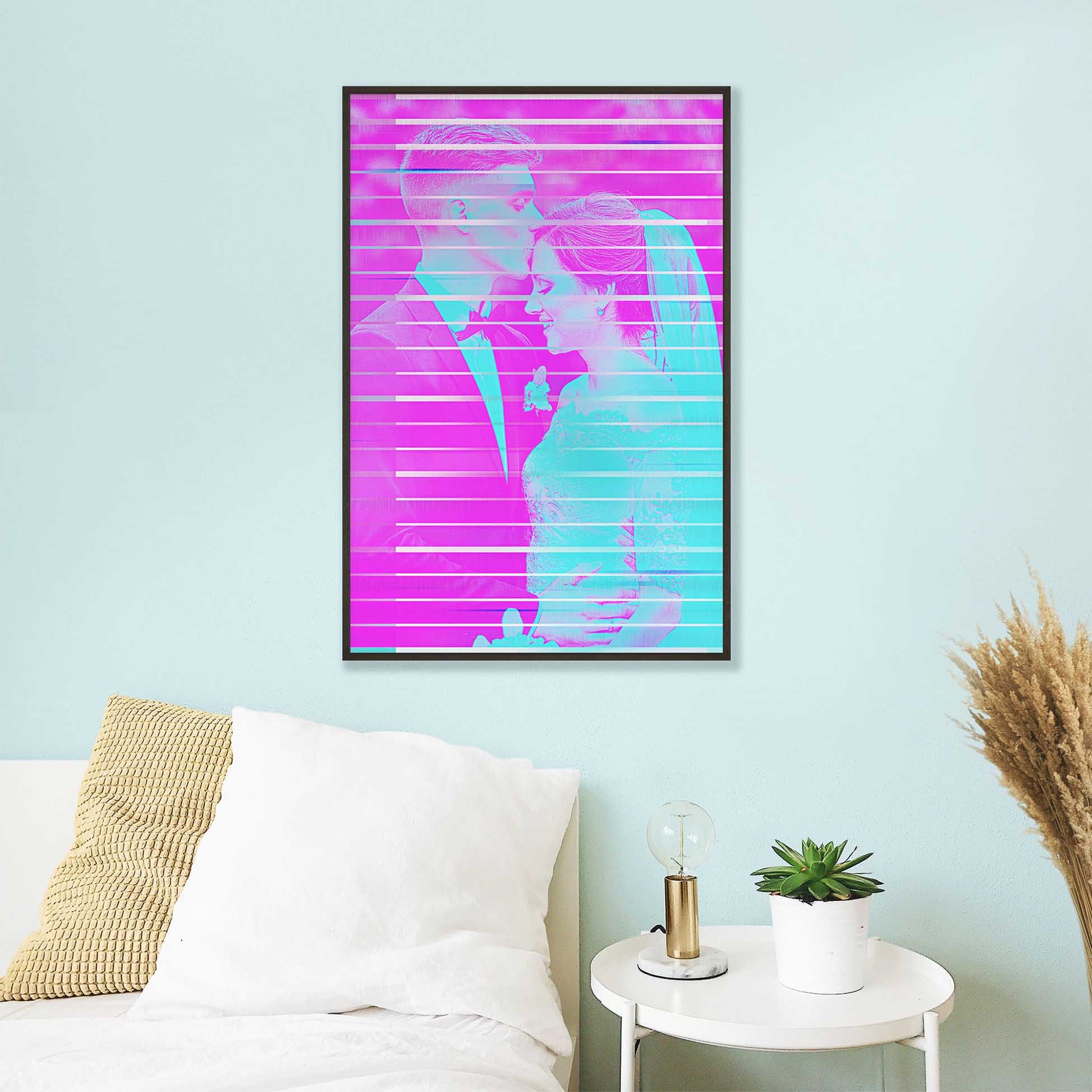 Bring a pop of color and beauty to your walls with our Personalised Purple & Blue Framed Print. The vibrant and vivid colors create a captivating image that is both unique and stunning. Crafted with gallery-quality and a wooden frame