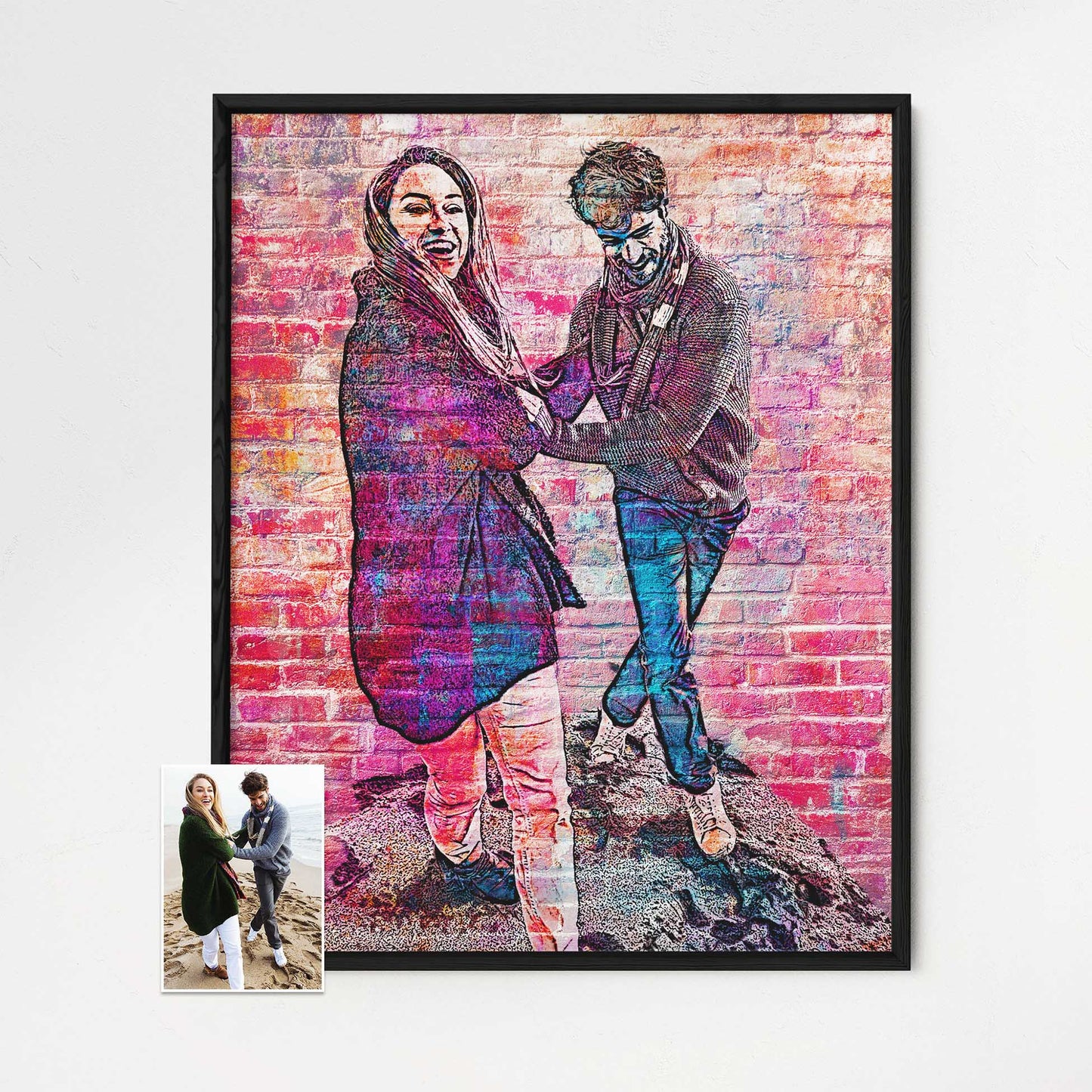 Experience the urban energy with our Personalised Brick Graffiti Street Art Framed Print. The vibrant colors and bold design capture the essence of city life, making it a perfect addition to your home decor. Whether as a gift or for you