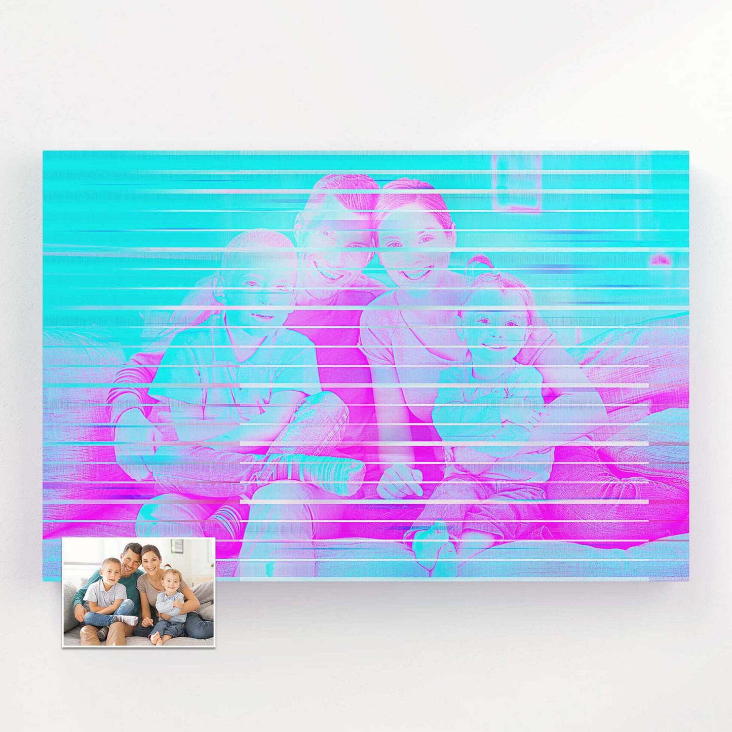 Turn your cherished memories into a stunning work of art with our Personalised Purple & Blue Canvas. The texture and effect applied to the canvas create a unique and mesmerizing visual experience. Each piece is original and elegant