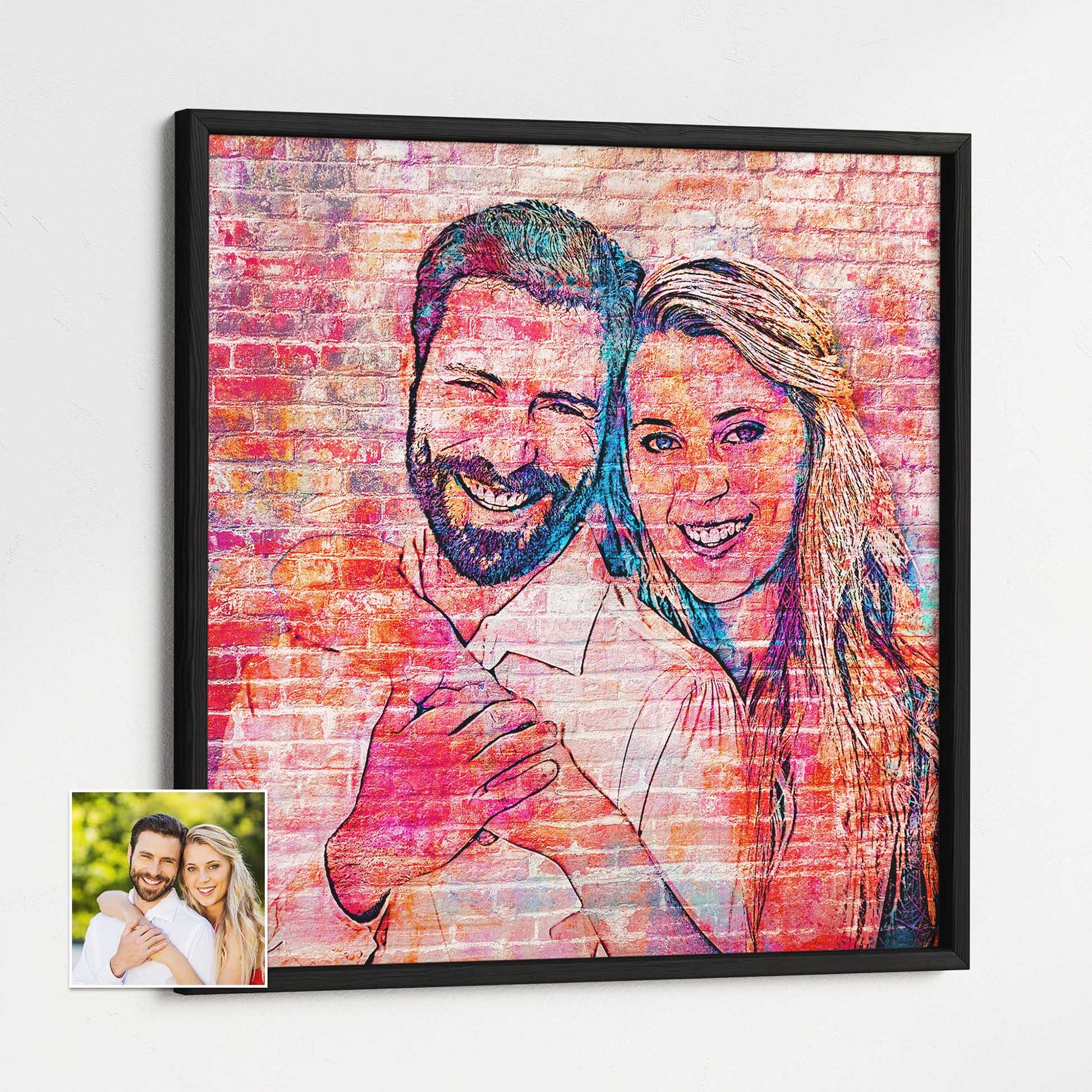 Unleash your creativity with our Personalised Brick Graffiti Street Art Framed Print. This imaginative artwork combines urban elements with a unique twist, creating a visually stunning piece that will transform any wall