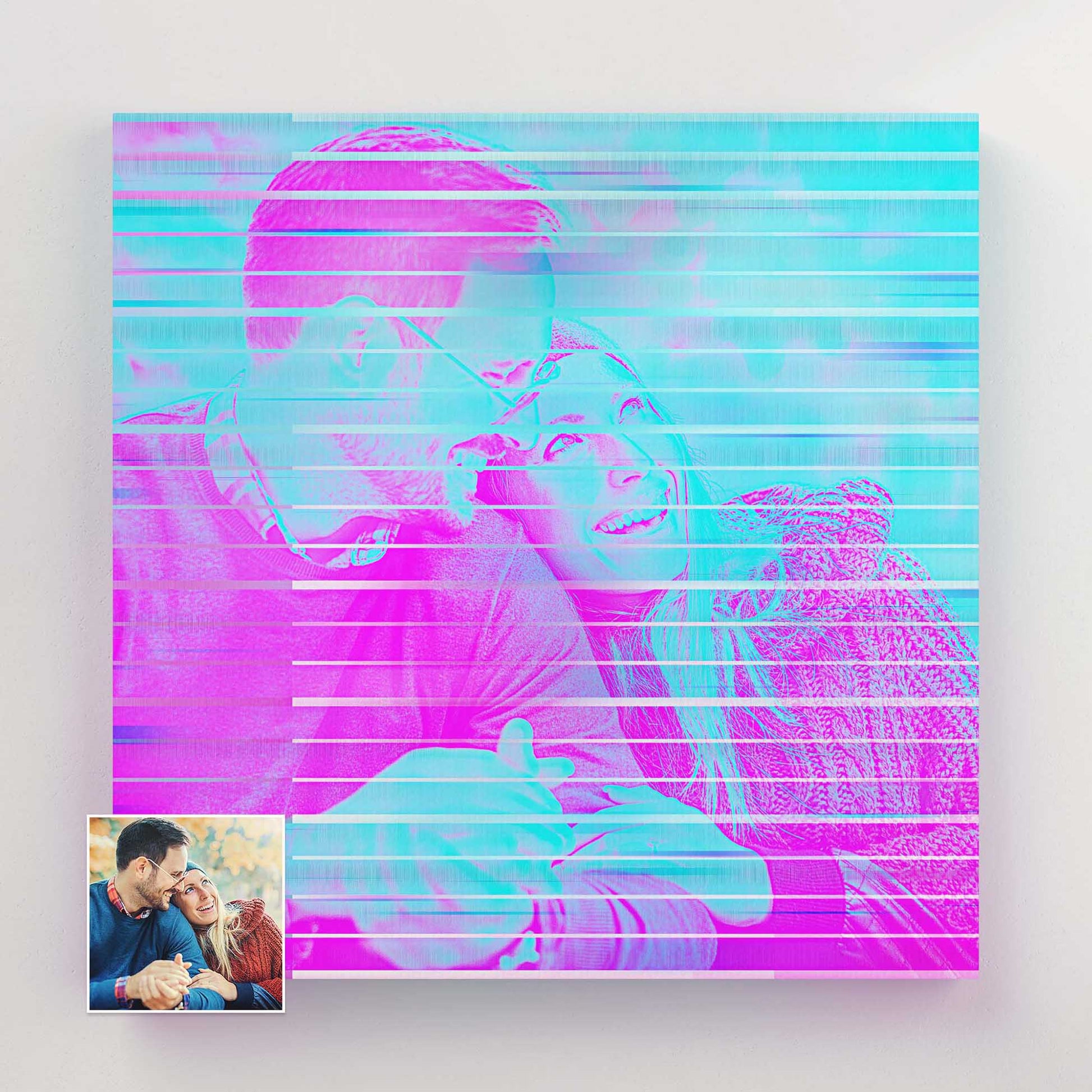 Add a pop of color and style to your home decor with our Personalised Purple & Blue Canvas. Using a painting from photo technique, we create a unique and personalized artwork that captures the essence of your favorite moments