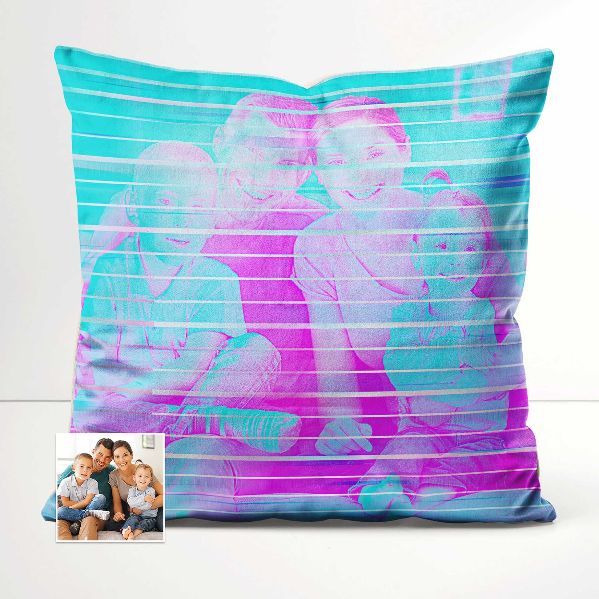 Add a burst of color to your space with the Personalised Purple and Blue Cushion. Its vibrant and vivid shades create a modern and elegant look that catches the eye. Made from soft velvet, this cushion offers a luxurious and comfortable 