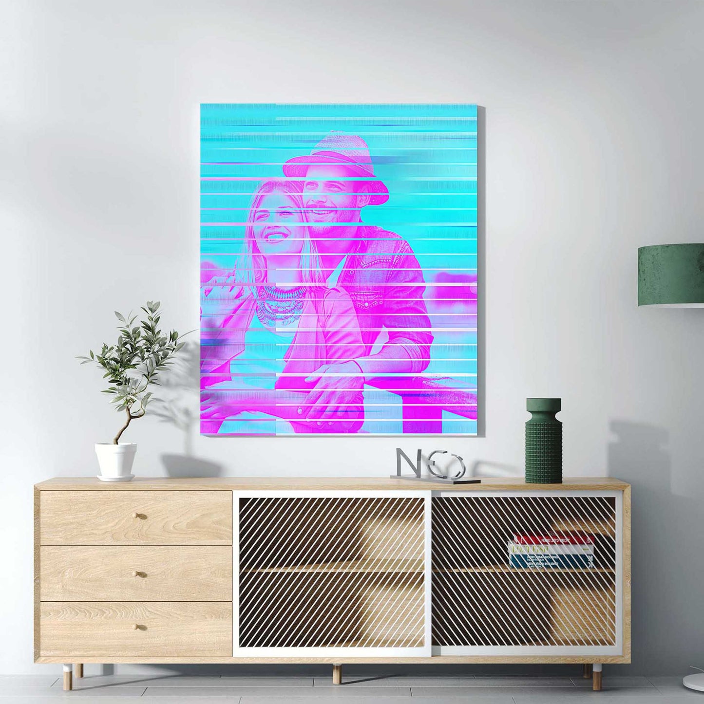 Elevate your space with our Personalised Purple & Blue Canvas, a stunning piece of art created from your favorite photo. The unique texture and effect give it a distinctive and captivating appeal. Its original and elegant design