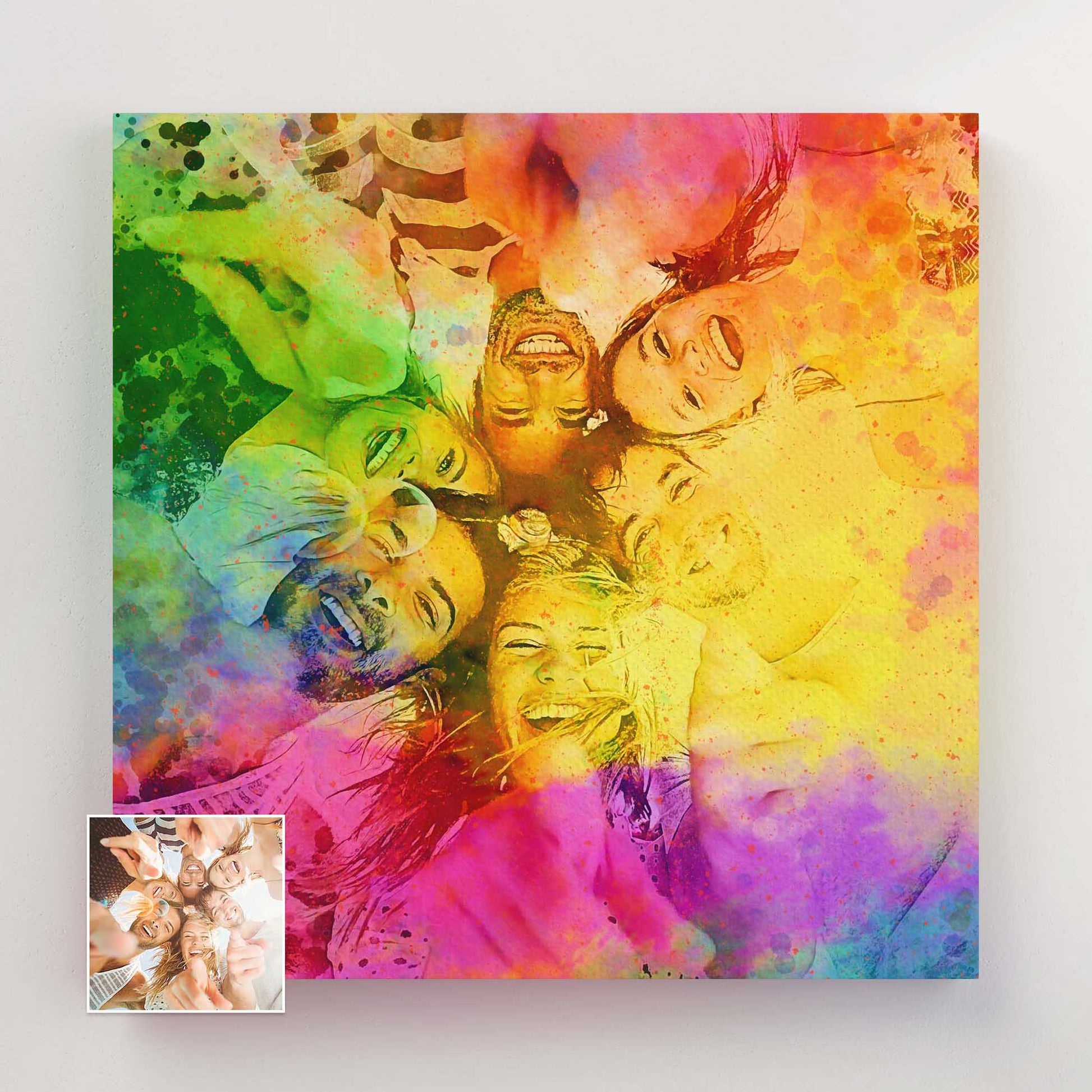 Add a burst of color and creativity to your surroundings with Personalised Splash of Colours Canvas. This unique artwork combines the beauty of painting from photo with the vibrant and expressive nature of watercolour and digital art
