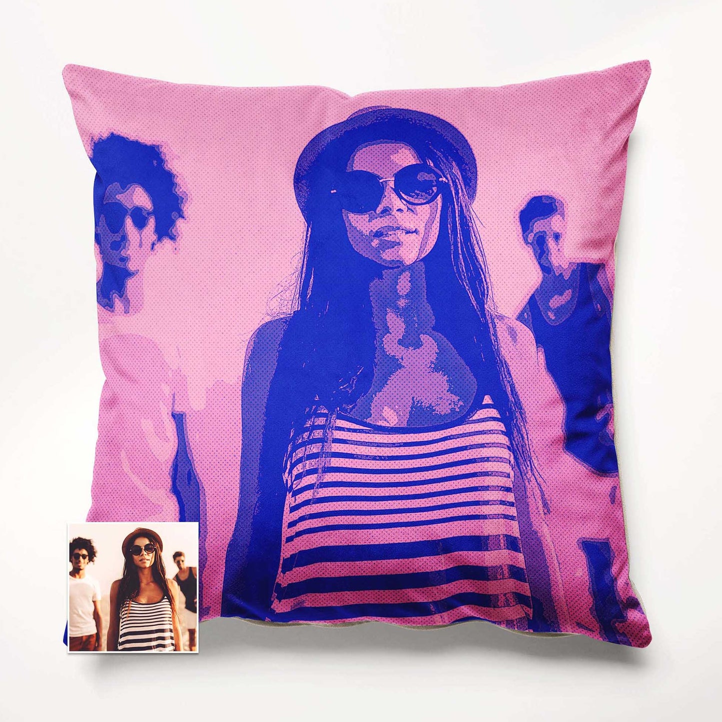 Dive into nostalgia with our Personalised Purple and Pink Comics Cushion. Designed in a vibrant old-school cartoon style, this cushion brings retro charm to any space. Transform your photo into a personalized comic artwork 
