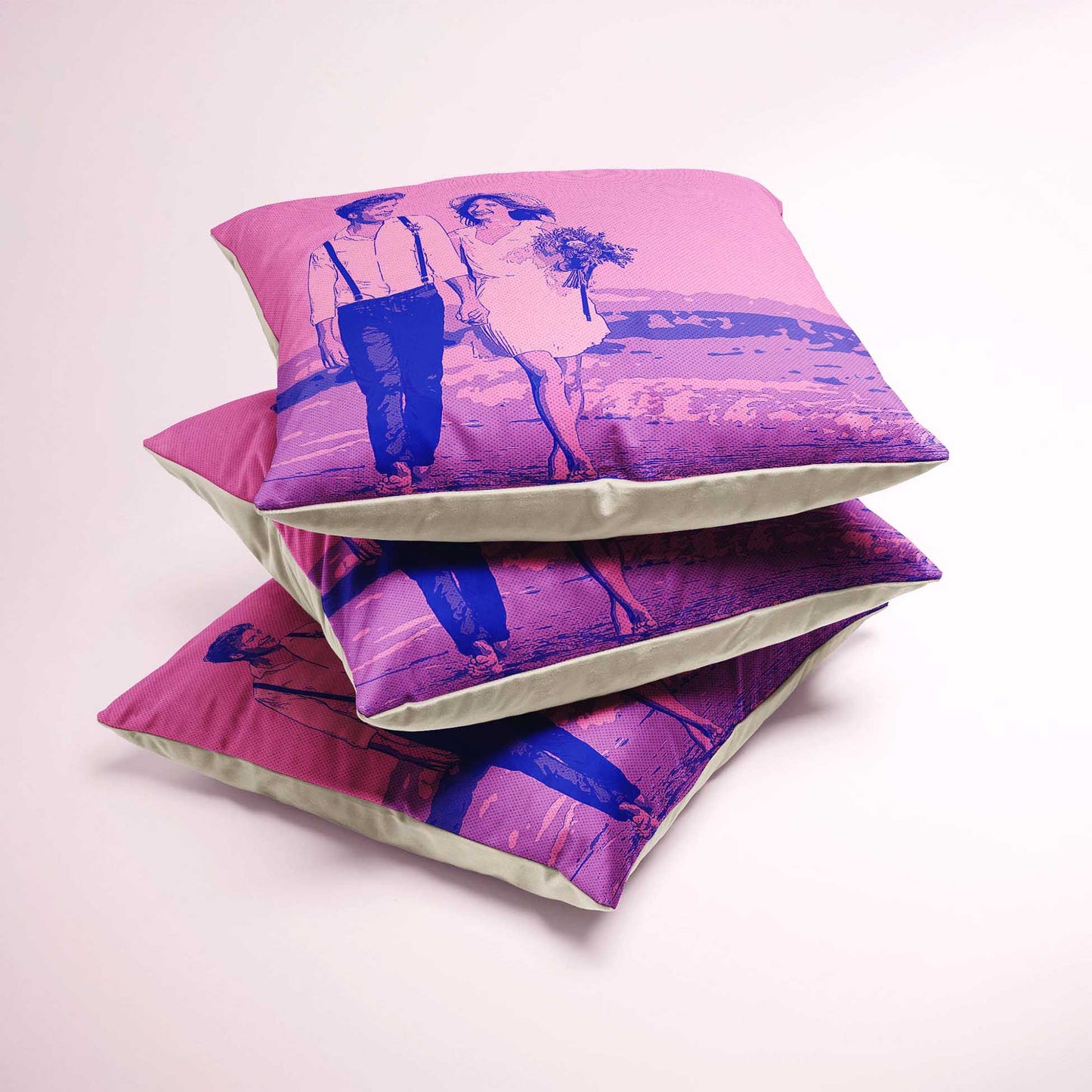 Experience the magic of retro cartoons with our Personalised Purple and Pink Comics Cushion. Turn your photo into a vibrant and personalized comic artwork, adding a fresh and vivid touch to your decor. Handcrafted with soft velvet 