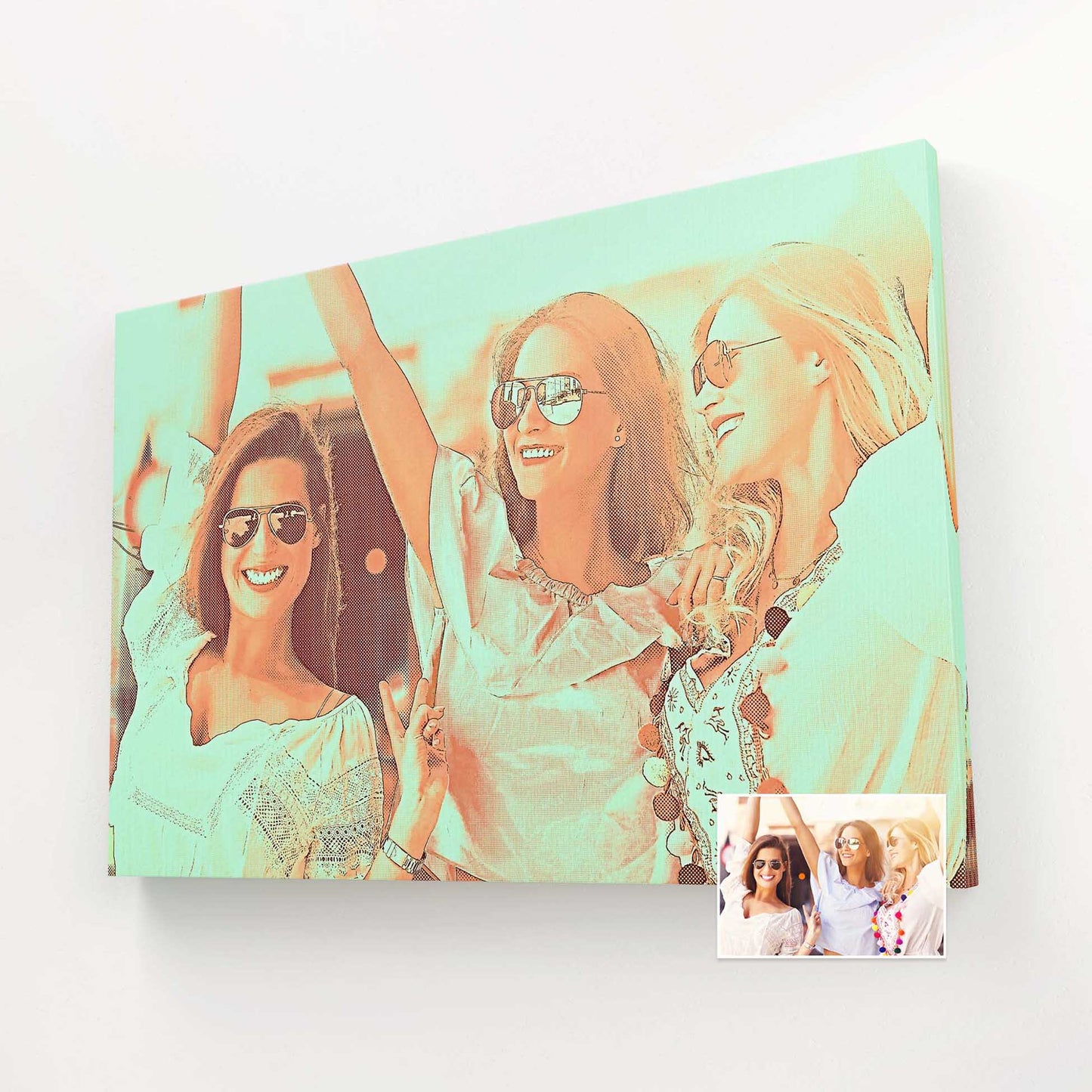 Capture your cherished memories with the Personalised Orange and Green Canvas. This stunning artwork is created from your favorite photo, printed on handmade woven canvas. The vibrant colors evoke a sense of energy and excitement