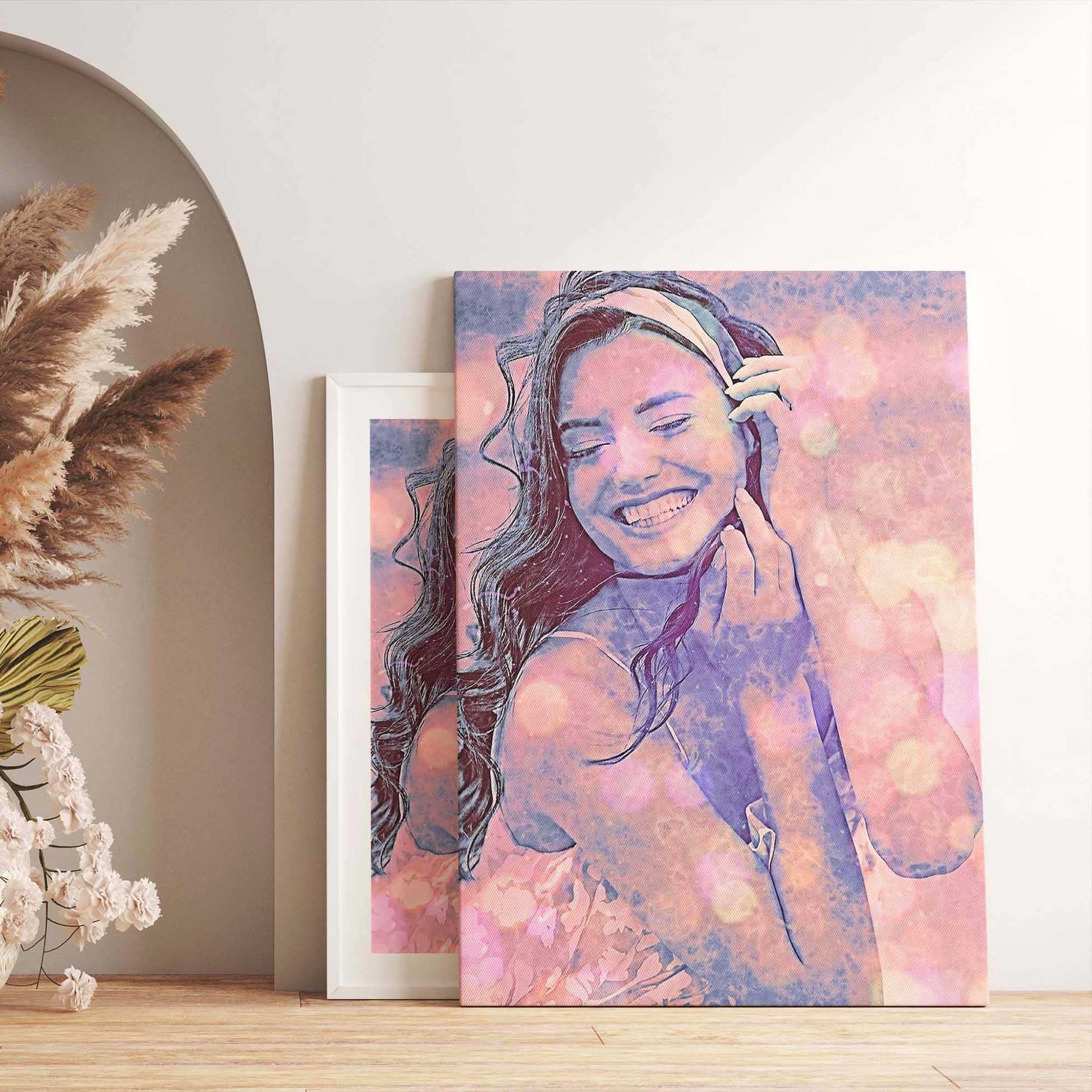 Make a bold statement with our Personalized Special Purple FX Canvas. This captivating artwork blends digital art techniques with handmade craftsmanship, resulting in a visual feast for the eyes. Let the vibrant colors and dynamic energy