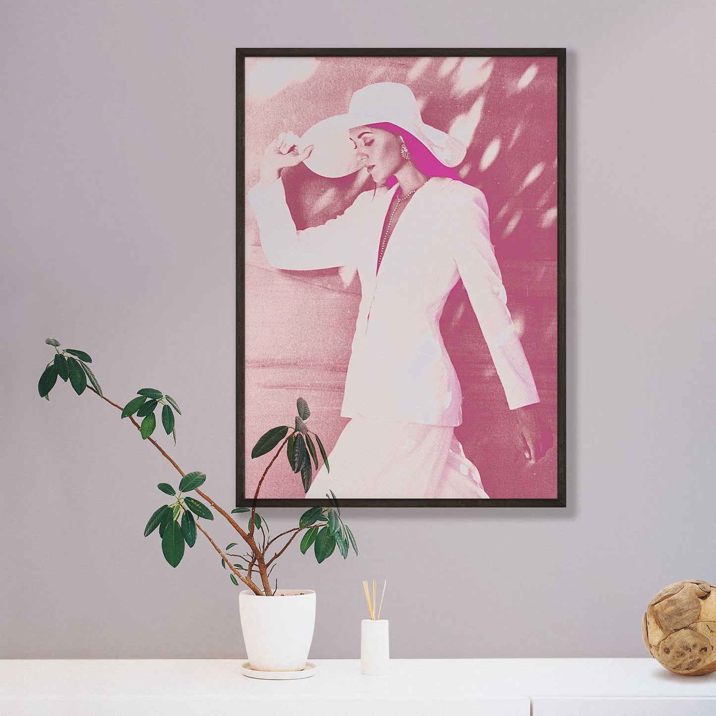 Elevate your interior design with the Personalised Pink Pop Art Framed Print, a cool and vibrant masterpiece. Inspired by pop art, this print features a halftone effect and vivid colors that bring excitement and happiness to any space