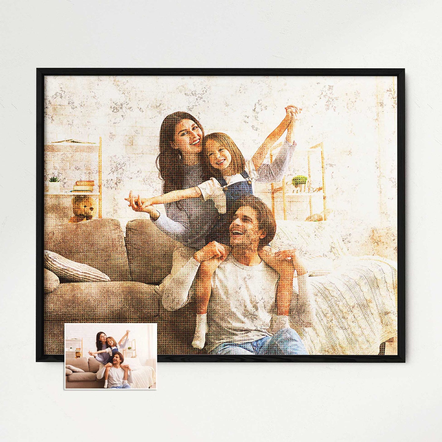Immerse yourself in the captivating world of the Personalised Grunge FX Framed Print. Its grunge style, enhanced by a halftone effect, gives it a retro, old-school charm that exudes coolness and elegance. Crafted with gallery-quality paper 