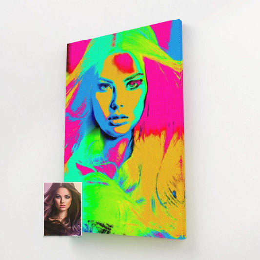 Create a personalized Pop Art Canvas that brings your photo to life. With a unique halftone texture and handmade canvas, this cool and trendy artwork captures the vibrant and energetic vibes of urban culture