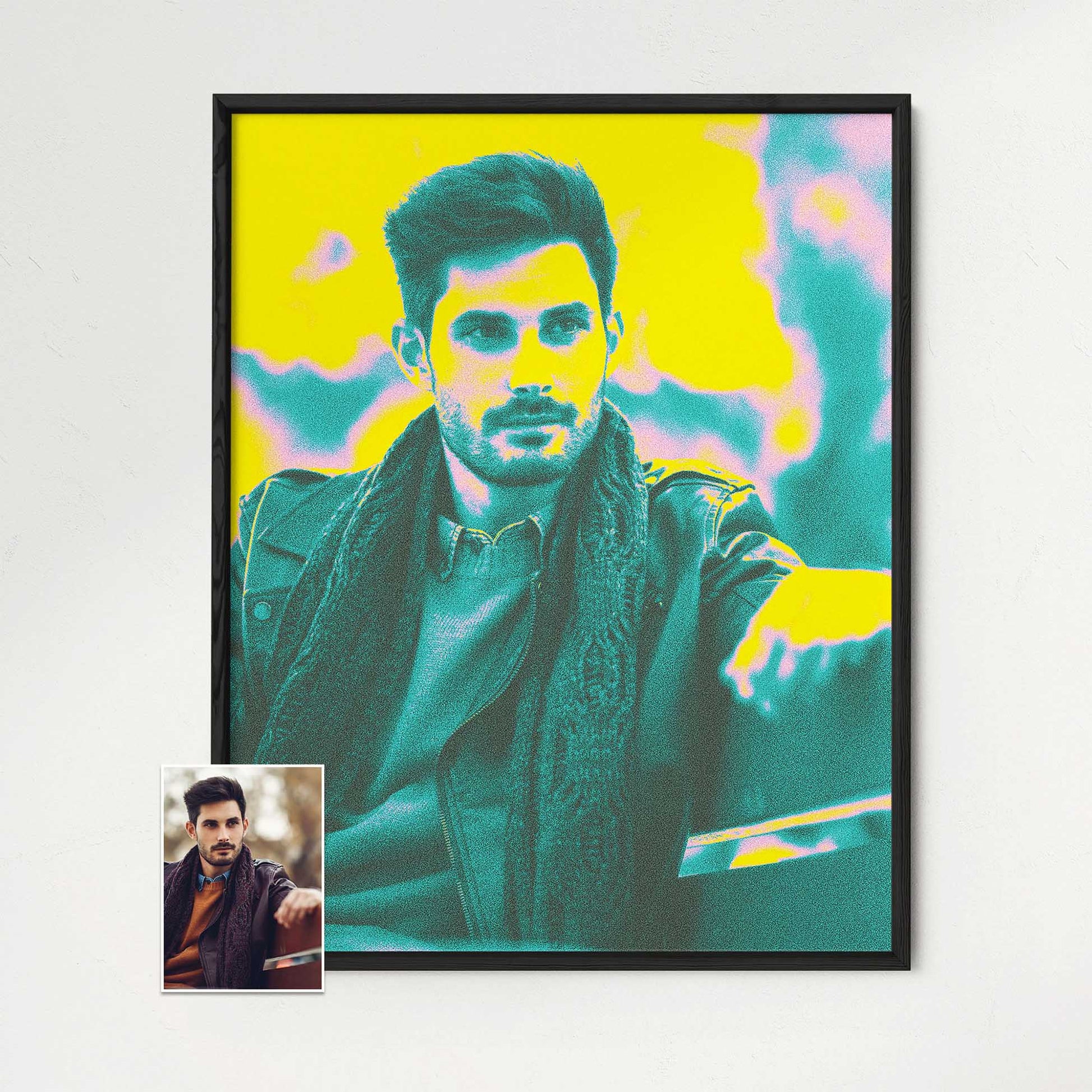 Make a bold statement with a Personalised Acid Yellow Framed Print. Its vibrant and bright colors create a vivid and colorful focal point in your home decor. Crafted with a wooden frame and printed on museum-quality paper
