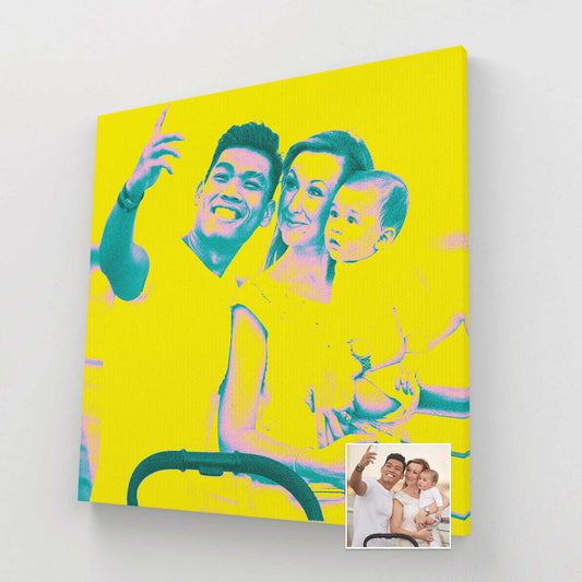 Personalised Acid Yellow Canvas: Add a cool and funky touch to your home decor with this vibrant and bright artwork