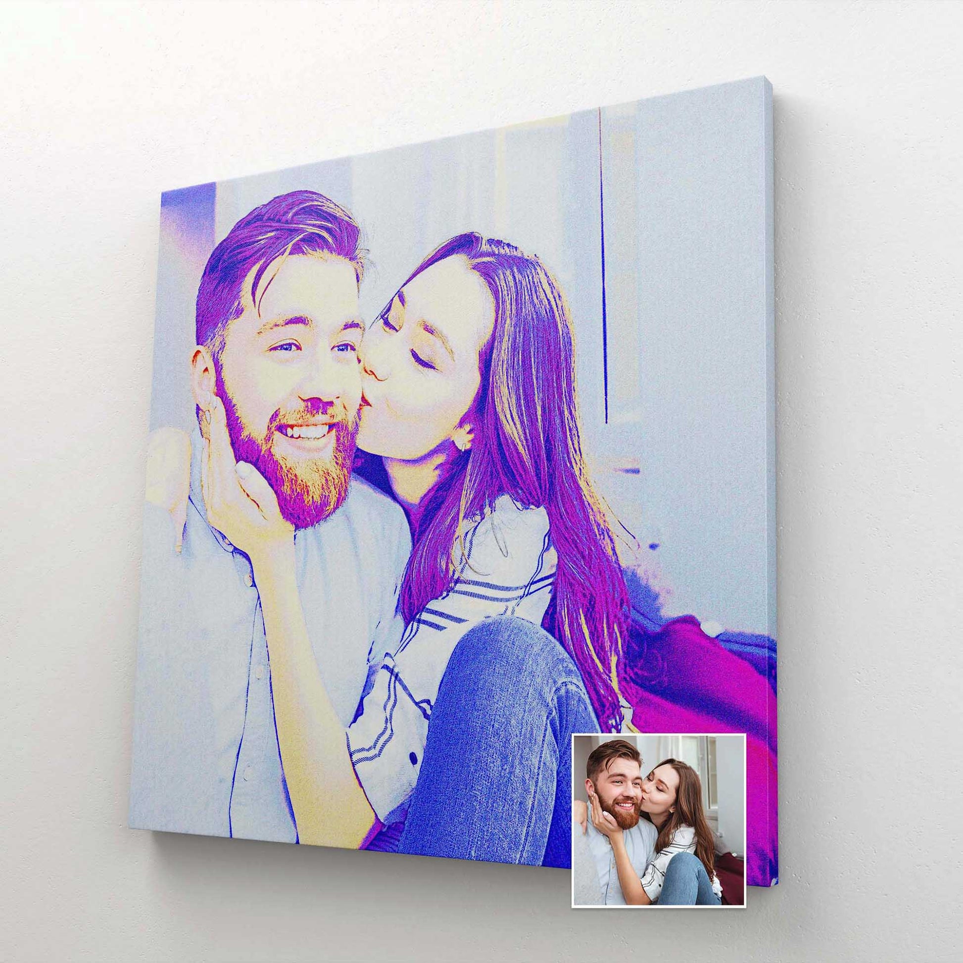 Make a statement with a Personalised Blue & Purple Canvas
