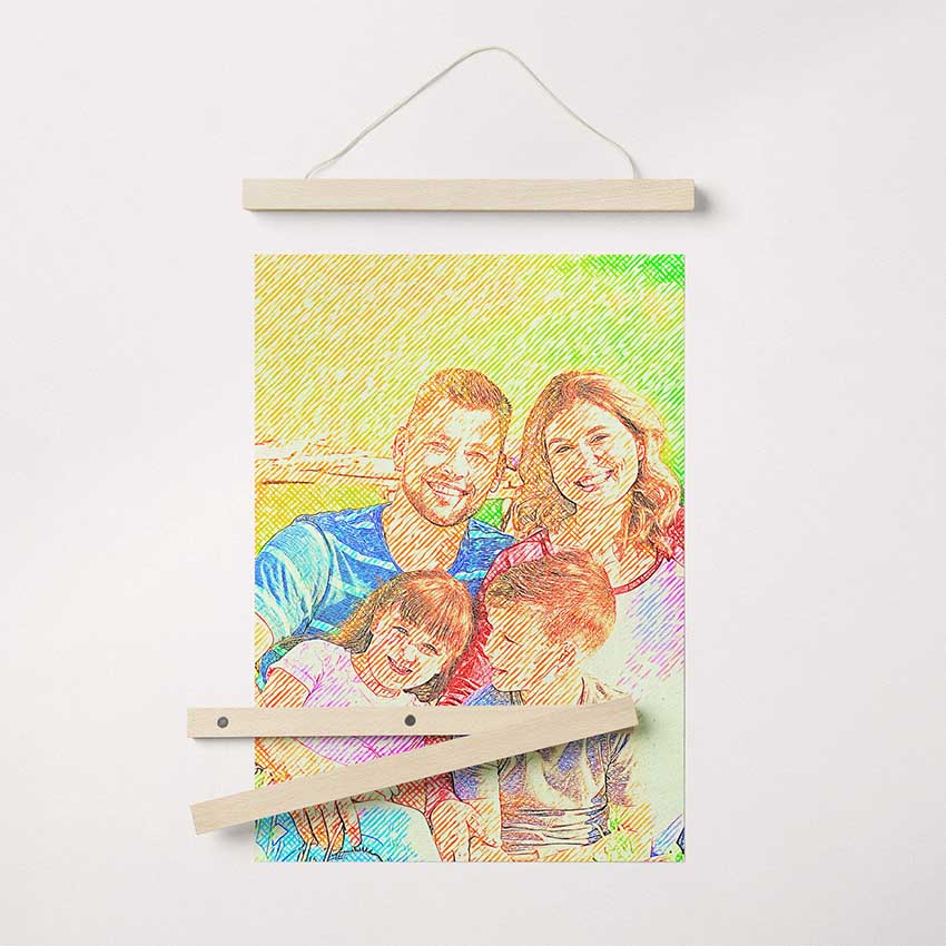 Turn your cherished photo into a captivating drawing or sketch with our personalised drawing and sketch poster hangers. Order now and showcase your unique artwork on your walls