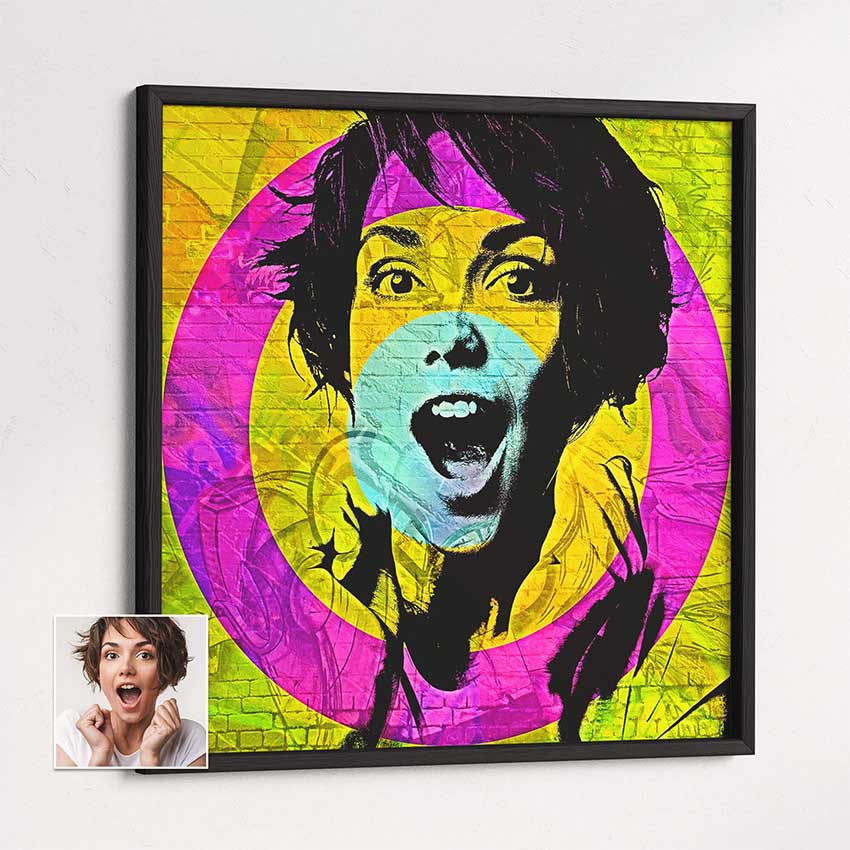 Make a bold statement with a personalised graffiti and street art framed print created from your photo. Shop now and showcase your unique personality!