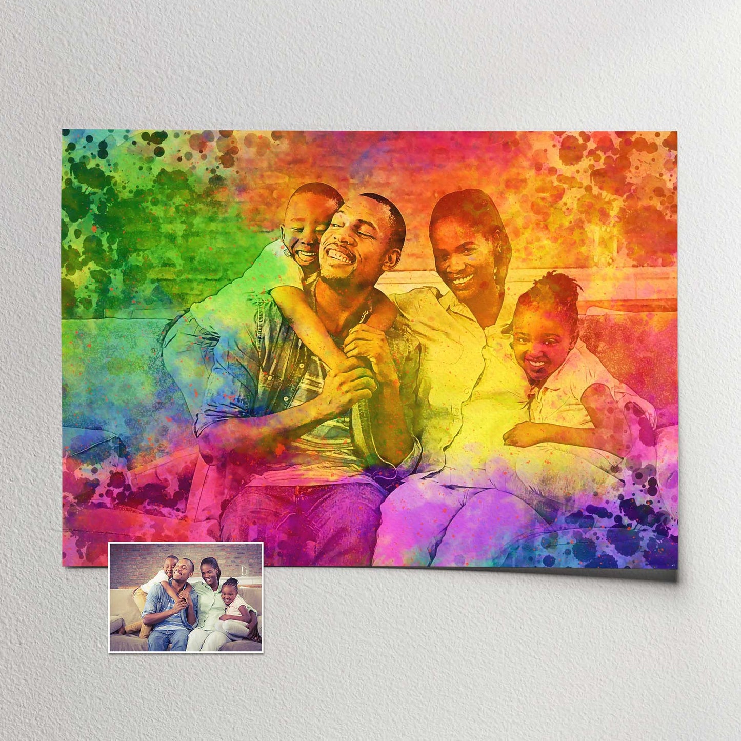 Vibrant Watercolor Art: Our personalised splash of colors print captures the essence of imagination and creativity. The watercolor style and brush color splash effect bring a unique and fabulous visual appeal. Let the vibrant and vivid hues
