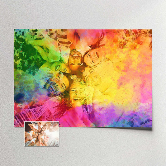 A Gift of Vibrance: Celebrate the power of colors with our personalised splash of colors print. Its watercolor style and brush color splash effect create a fabulous and unique piece of wall art. The vibrant and vivid pink, purple, green, blue