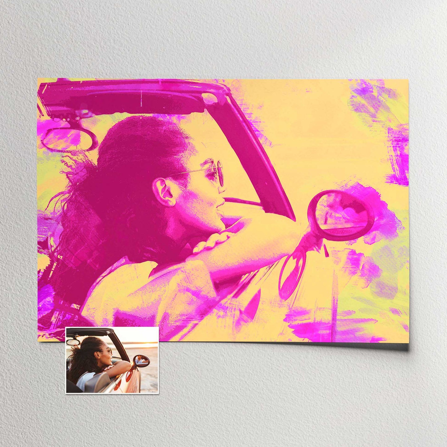 Experience the beauty of our Personalised Pink & Yellow Watercolor Print, created from your photo using a realistic traditional watercolor style. The combination of pink and yellow hues creates a fun and exciting visual impact
