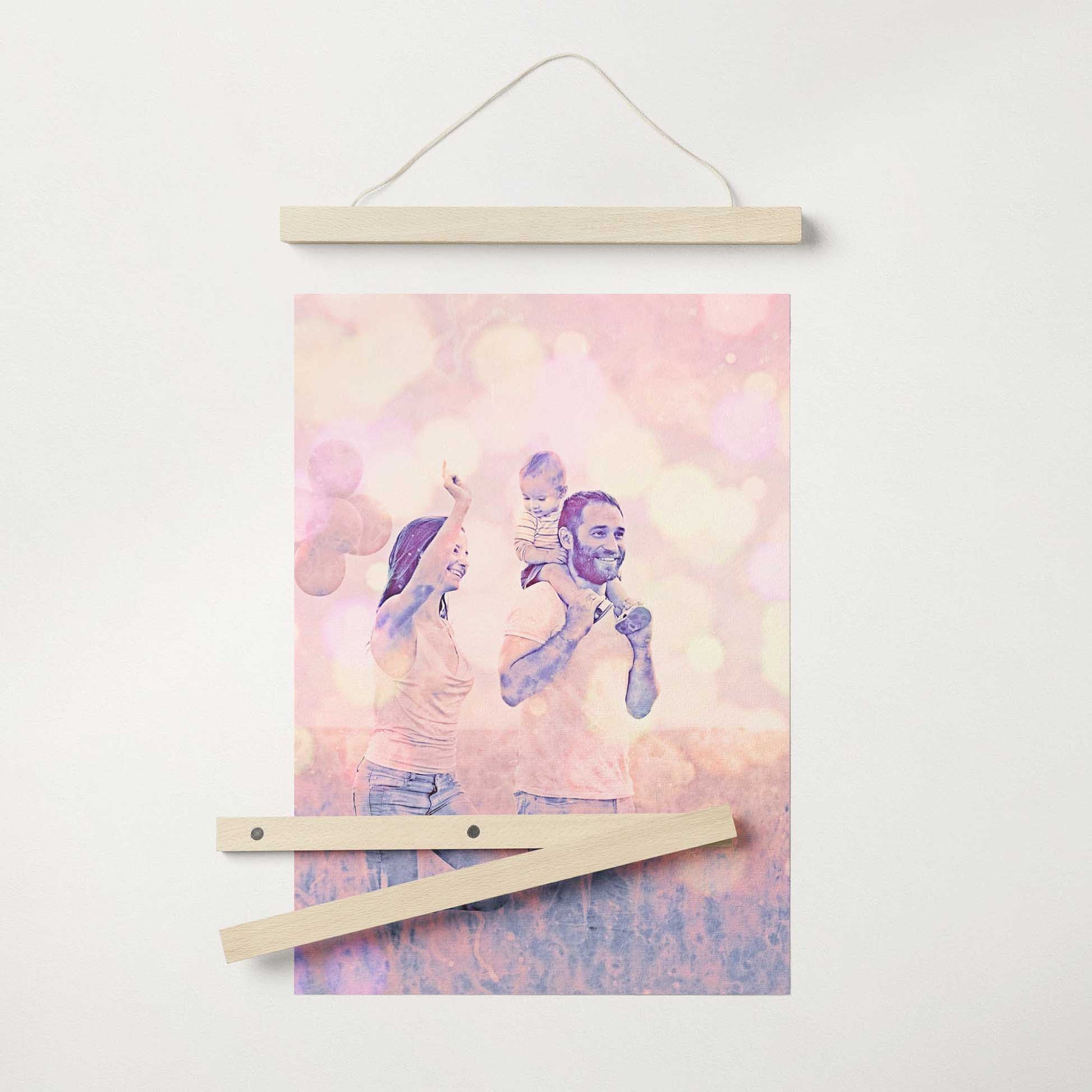 Embrace the vibrant and creative energy with the Personalised Special Purple FX Poster Hanger. Print your cherished photos with a special effect filter, resulting in captivating purple hues that inspire positivity and happiness