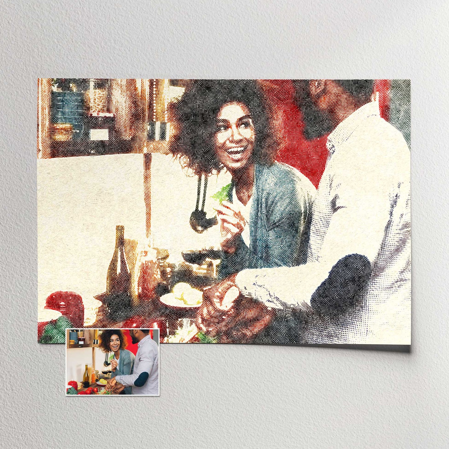 Experience the allure of the Personalised Crosshatch Print, capturing the essence of your photo with a crosshatch filter. Its natural and cosy vibes imbue your space with a touch of luxury