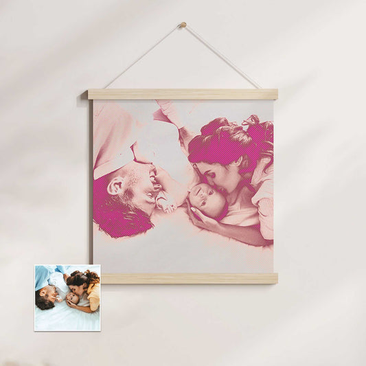 Add a vibrant and fresh touch to your space with the Personalised Pink Pop Art Poster Hanger. Created from your photo with a retro pop art effect and halftone filter, it showcases pink hues that are fabulous and fantastic