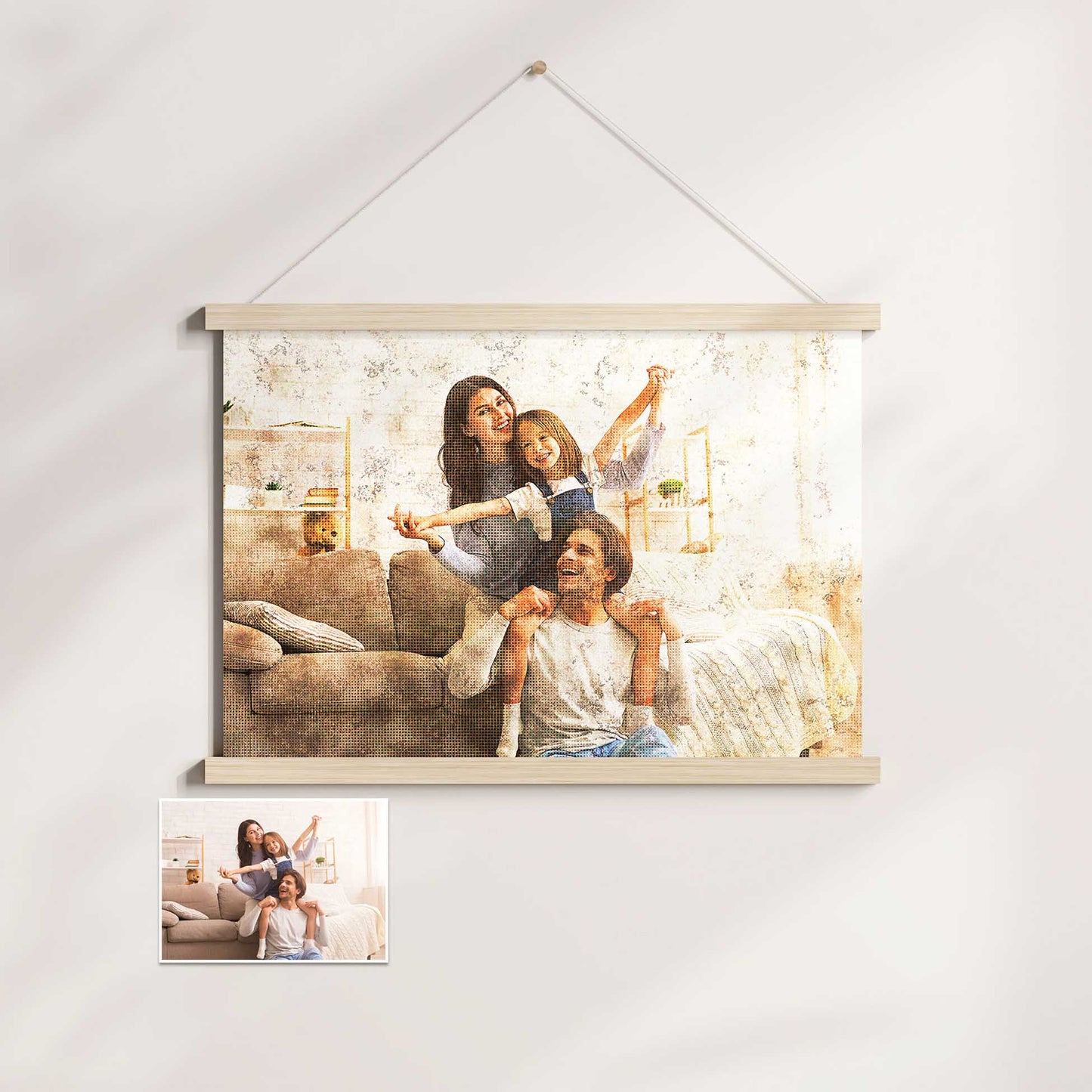Experience the energy and absolute fun of the Personalised Grunge FX Poster Hanger. Its unique design and cool retro grunge effect create a captivating wall art decor that adds a vibrant and lively atmosphere to any space