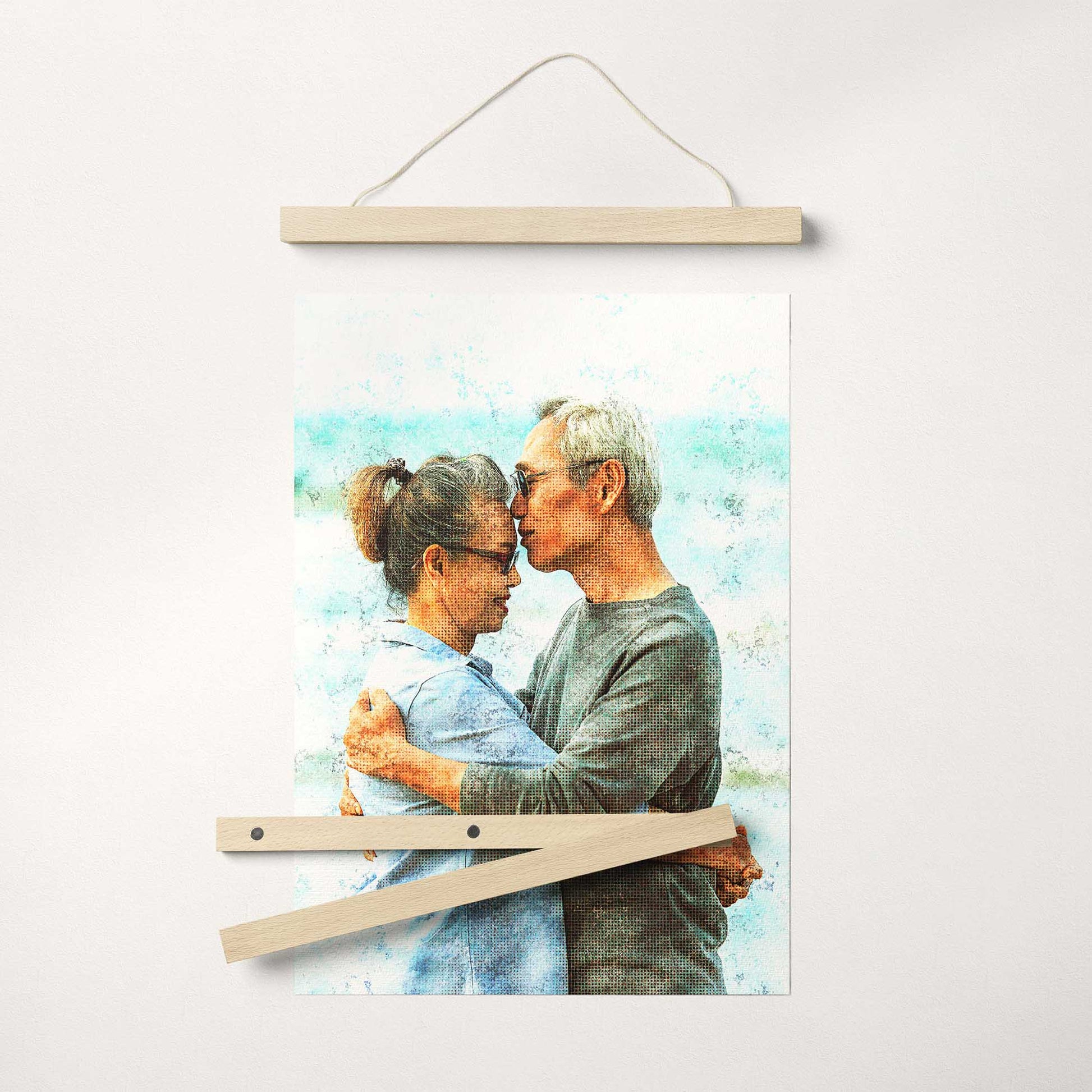 Transform your walls into a gallery of memories with the Personalised Grunge FX Poster Hanger. Its retro grunge effect and halftone filter create a visually stunning piece of wall art that captures the essence of the past