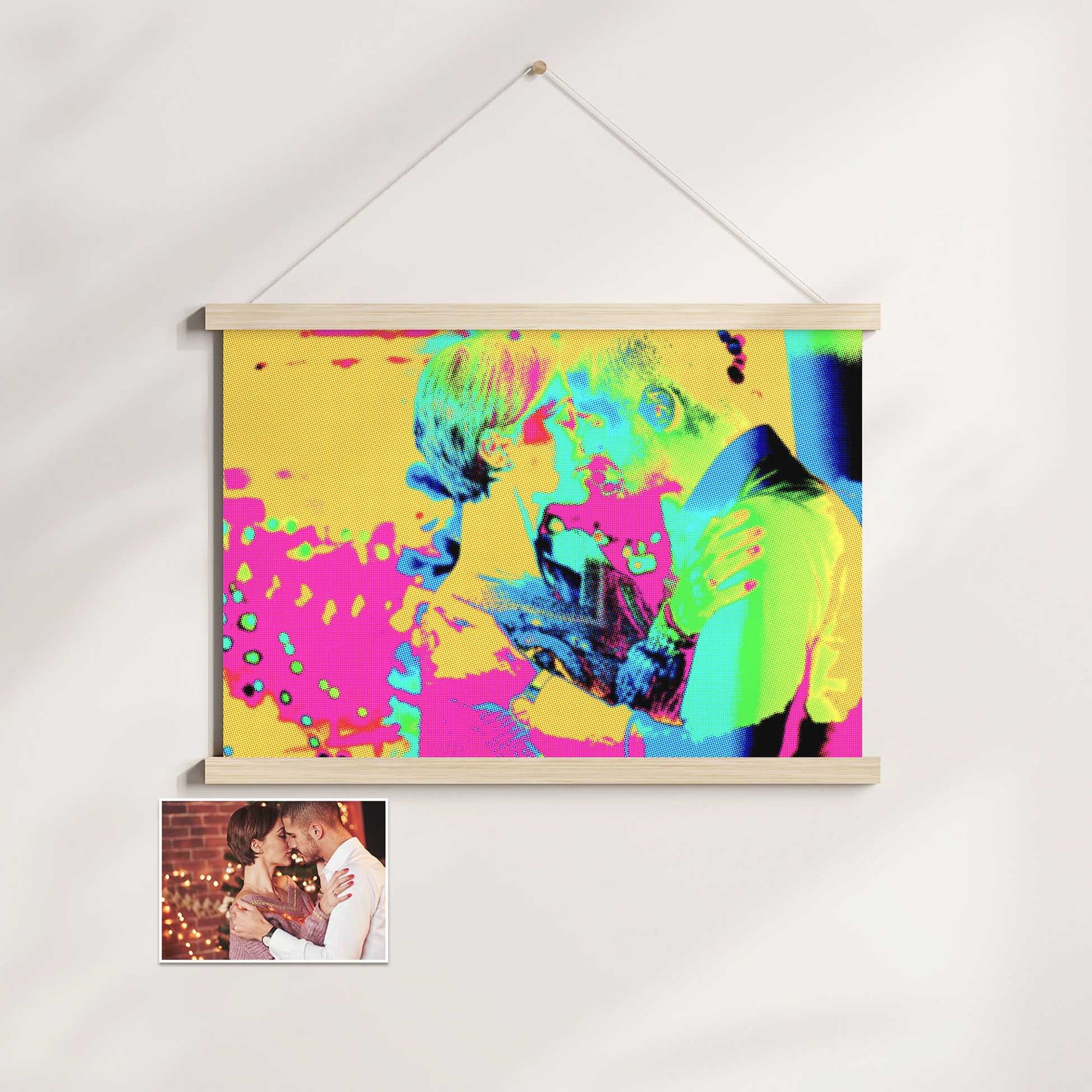 Experience the joy and creativity of the Personalised Graffiti Street Art Poster Hanger. Its cool graffiti style and street art filter bring a unique and vibrant atmosphere to your space. Made with high-quality materials