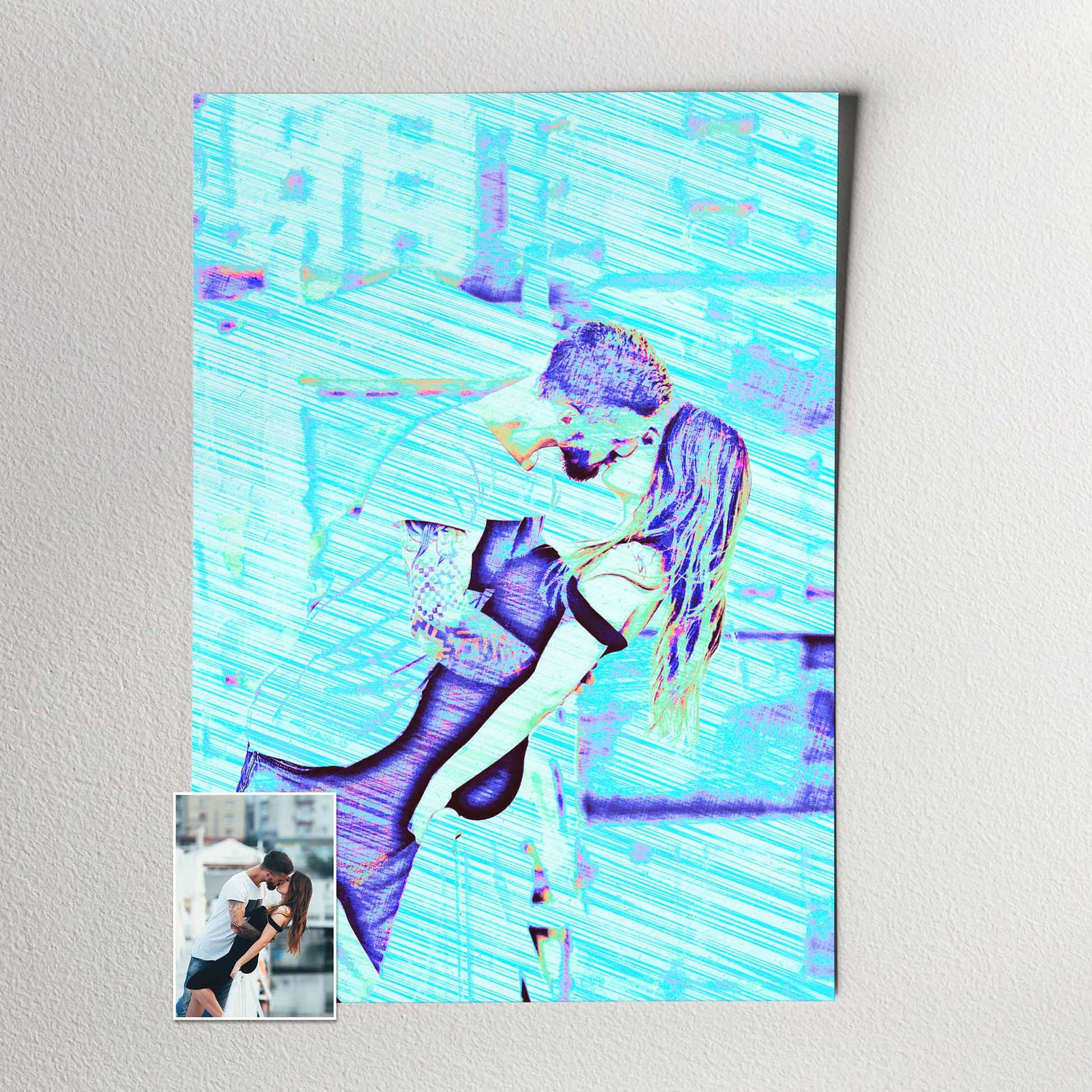 Dive into the world of art with our Personalised Blue Drawing Print, transforming your photo into a stunning pencil drawing style. The blue hues bring a trendy and imaginative charm, capturing the hearts of art lovers and design enthusiasts